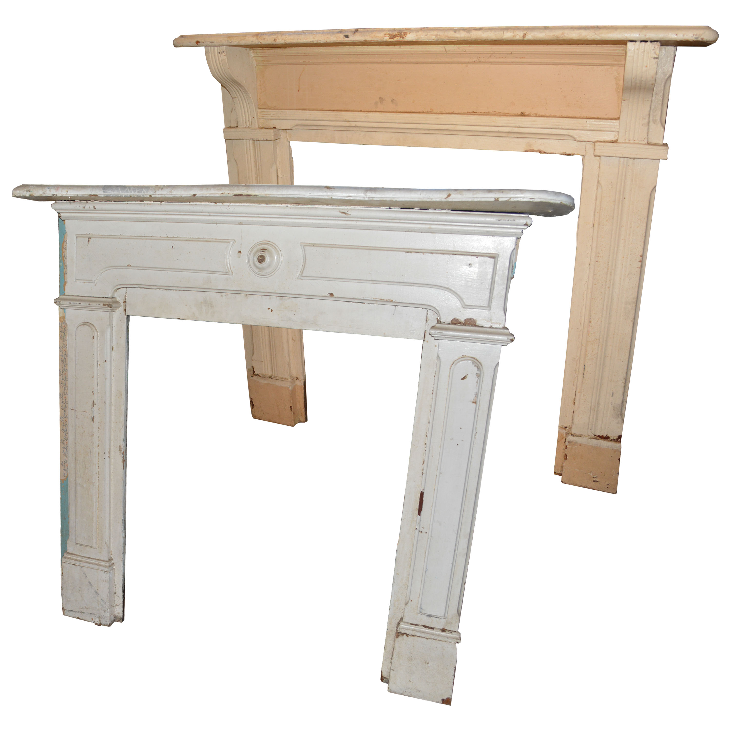 Pair of Antique Wooden Mantels