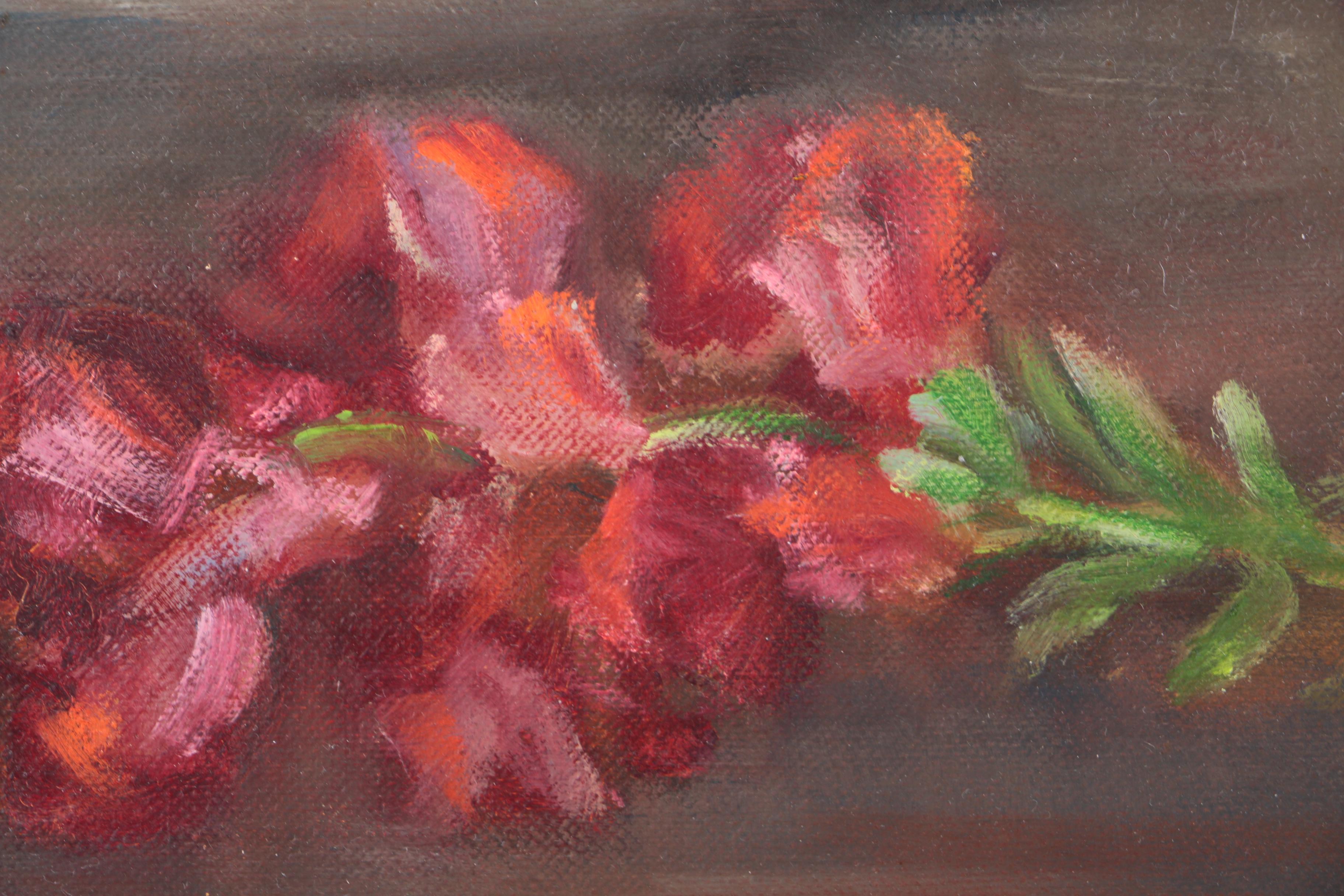 R. Prince Oil Painting on Canvas Board of Floral Still Life