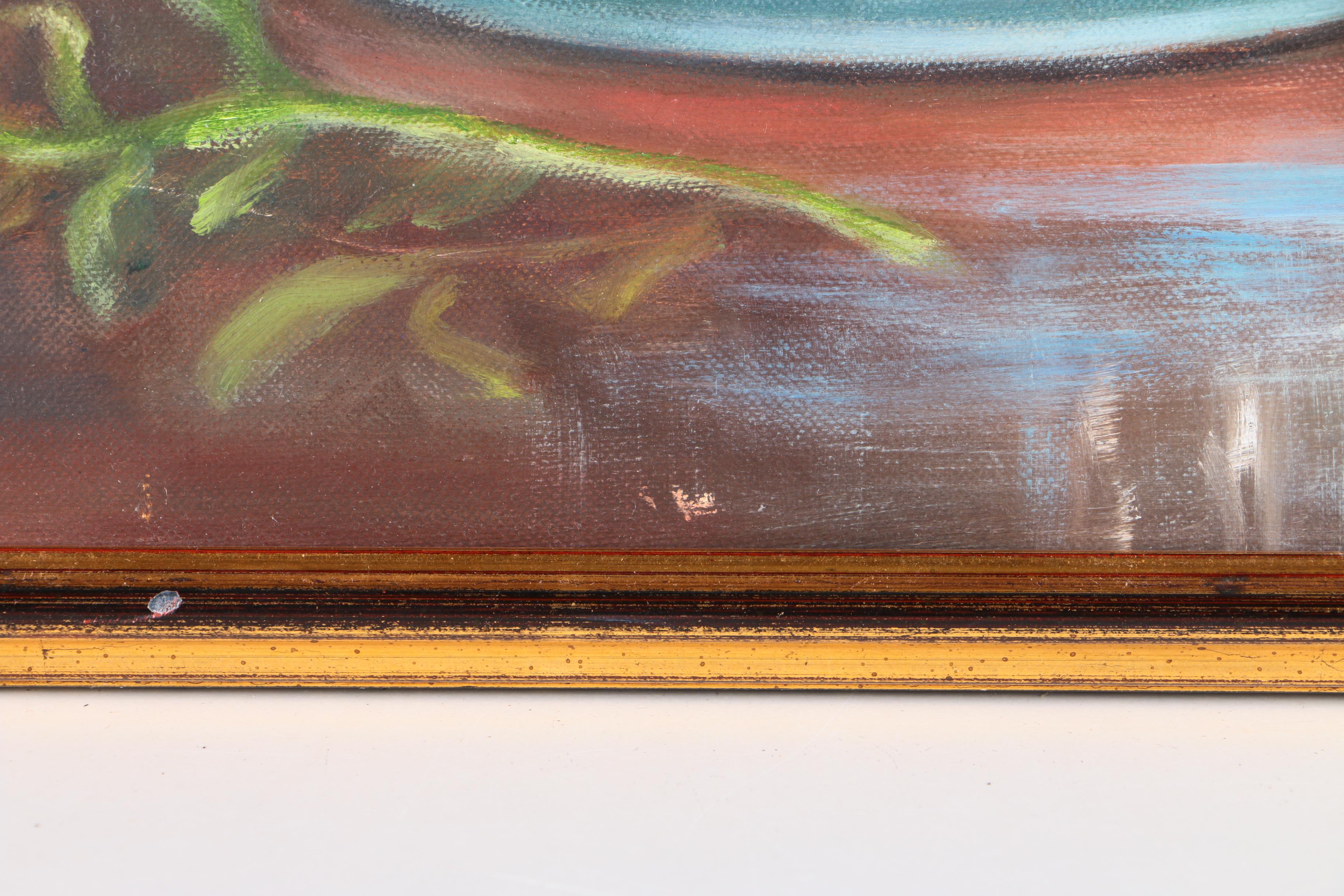 R. Prince Oil Painting on Canvas Board of Floral Still Life