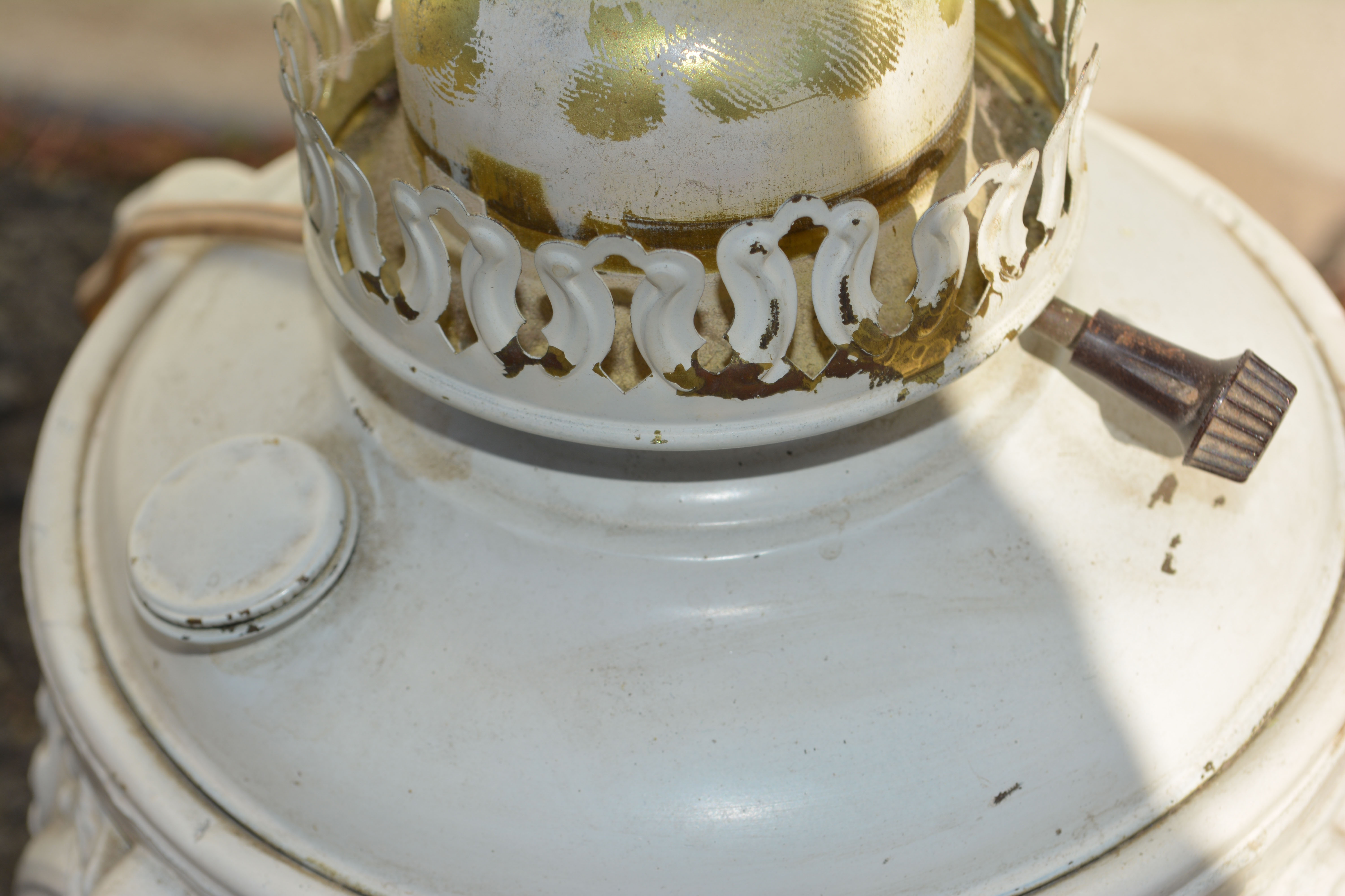 Parlor Lamp with Gold Tone Globe Shade