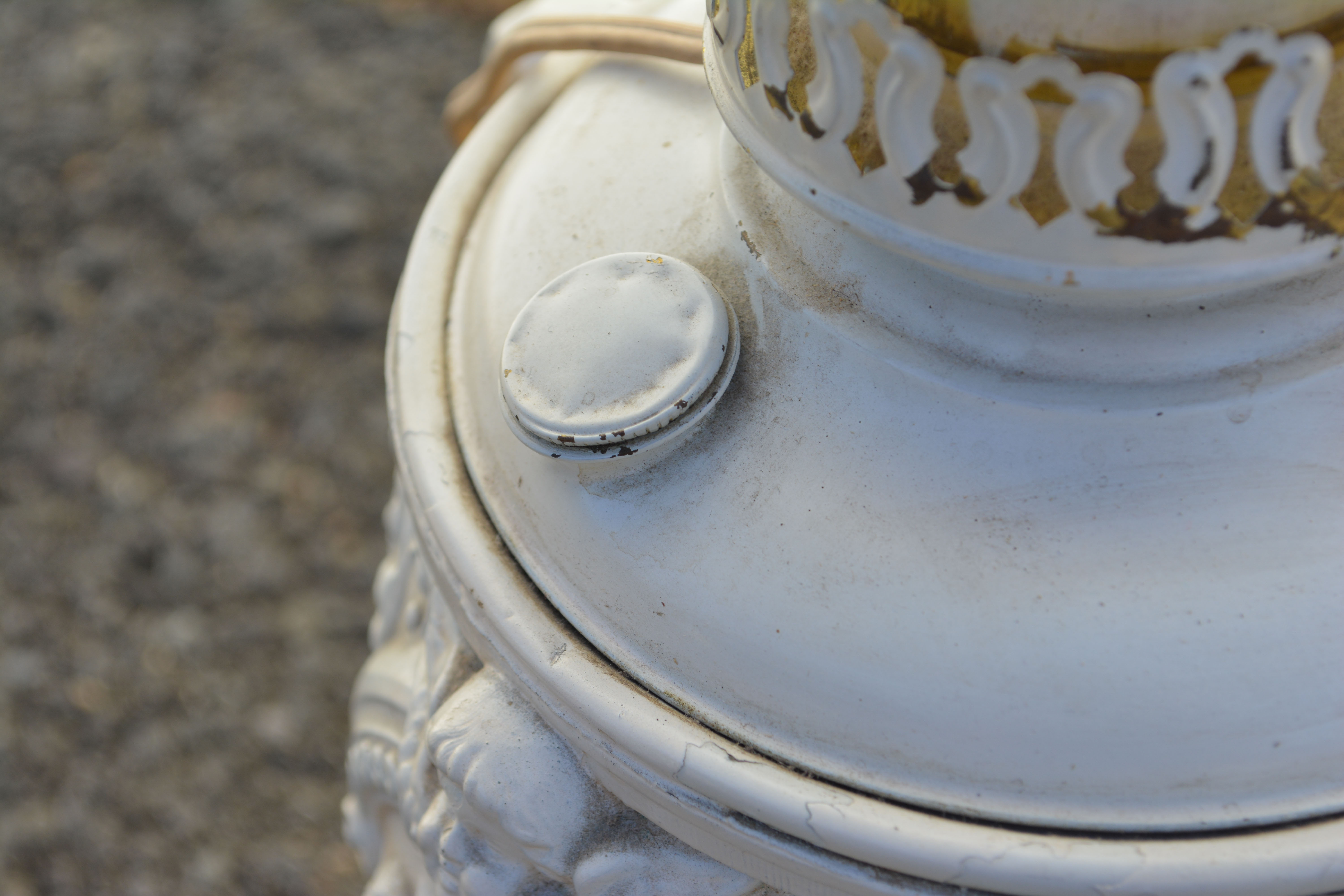 Parlor Lamp with Gold Tone Globe Shade