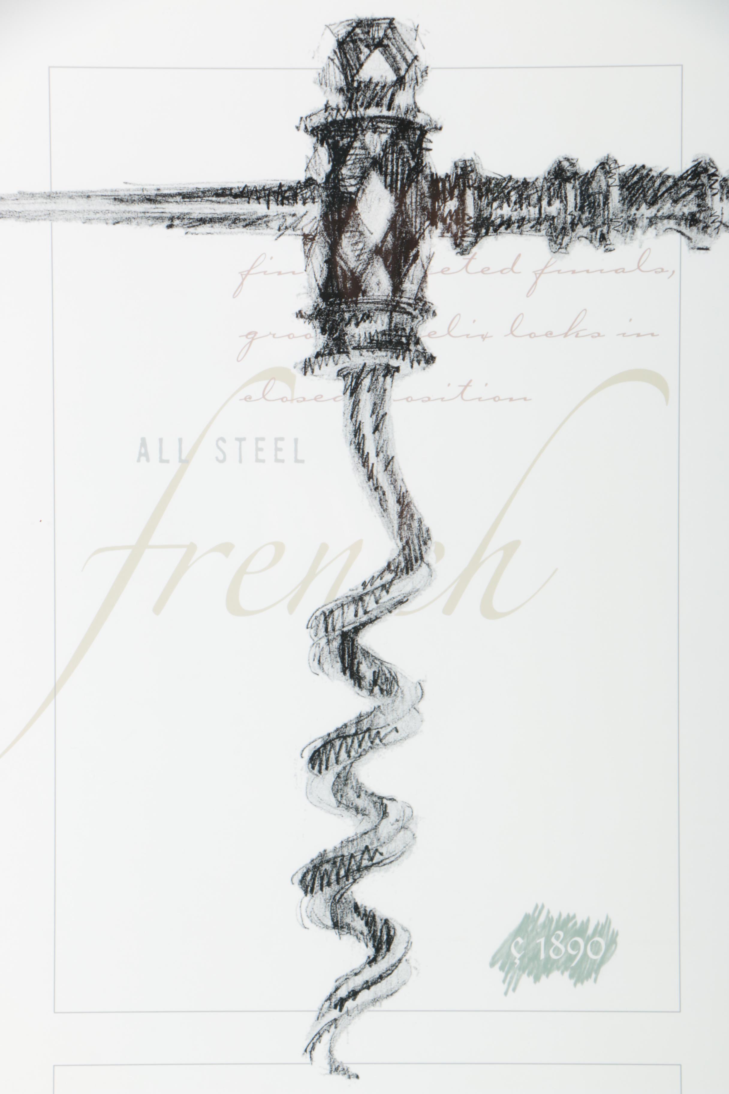 Limited Edition Offset Lithograph after Barbara Cosgrove "Peg & Worm Corkscrew"