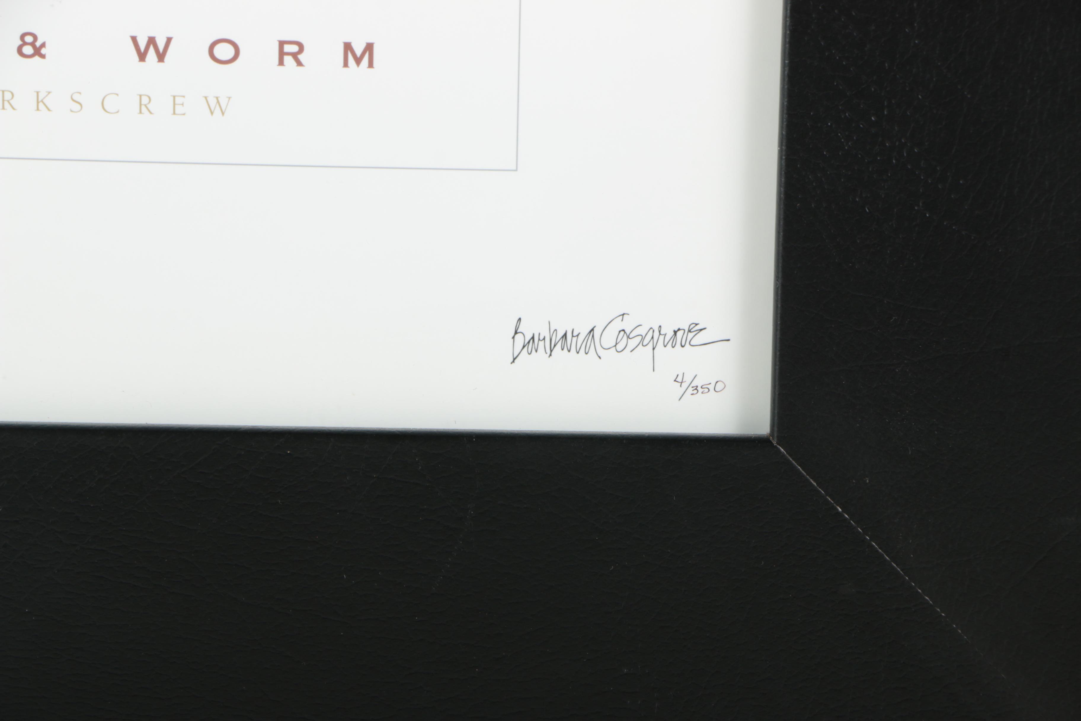 Limited Edition Offset Lithograph after Barbara Cosgrove "Peg & Worm Corkscrew"