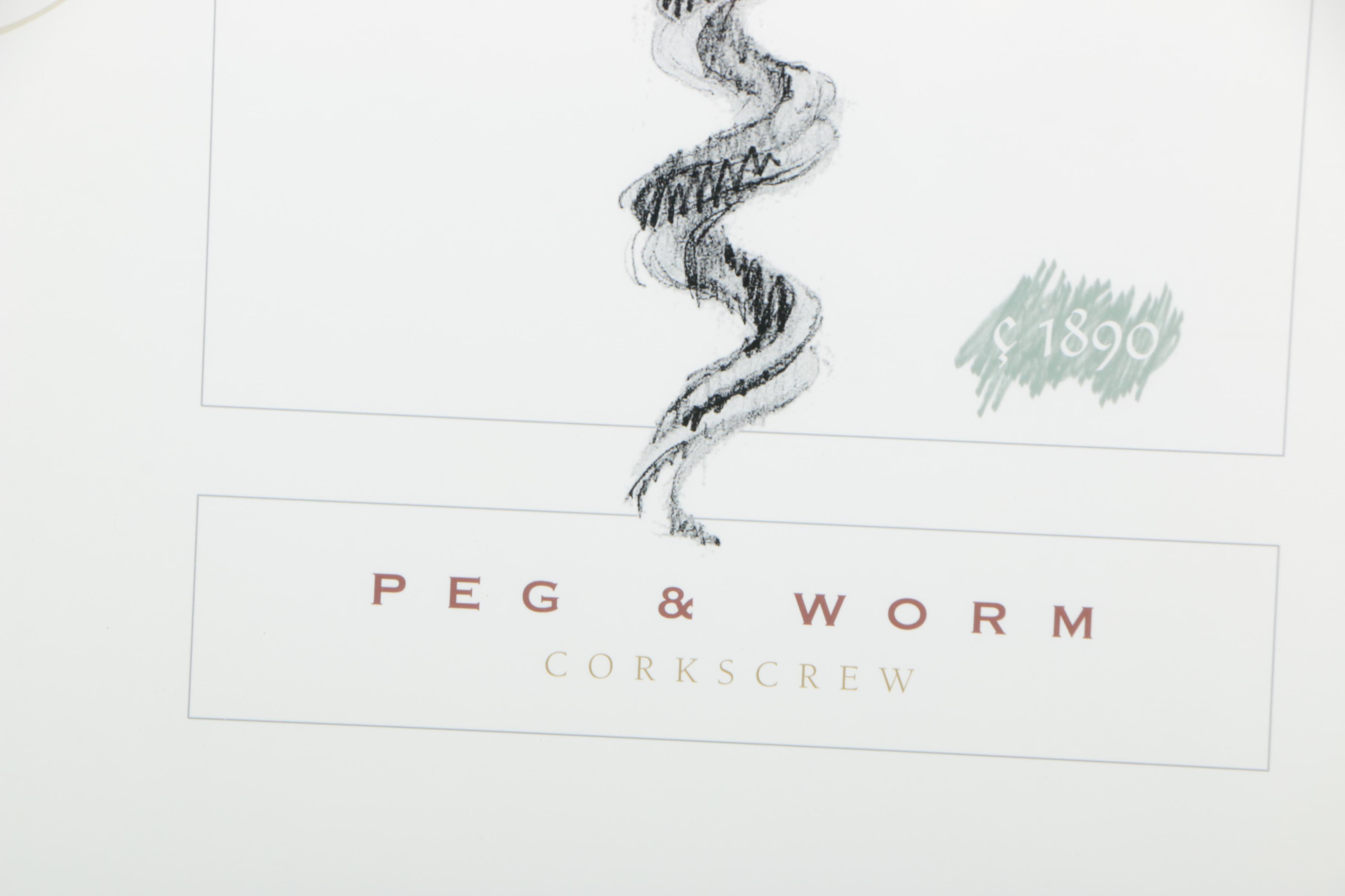 Limited Edition Offset Lithograph after Barbara Cosgrove "Peg & Worm Corkscrew"