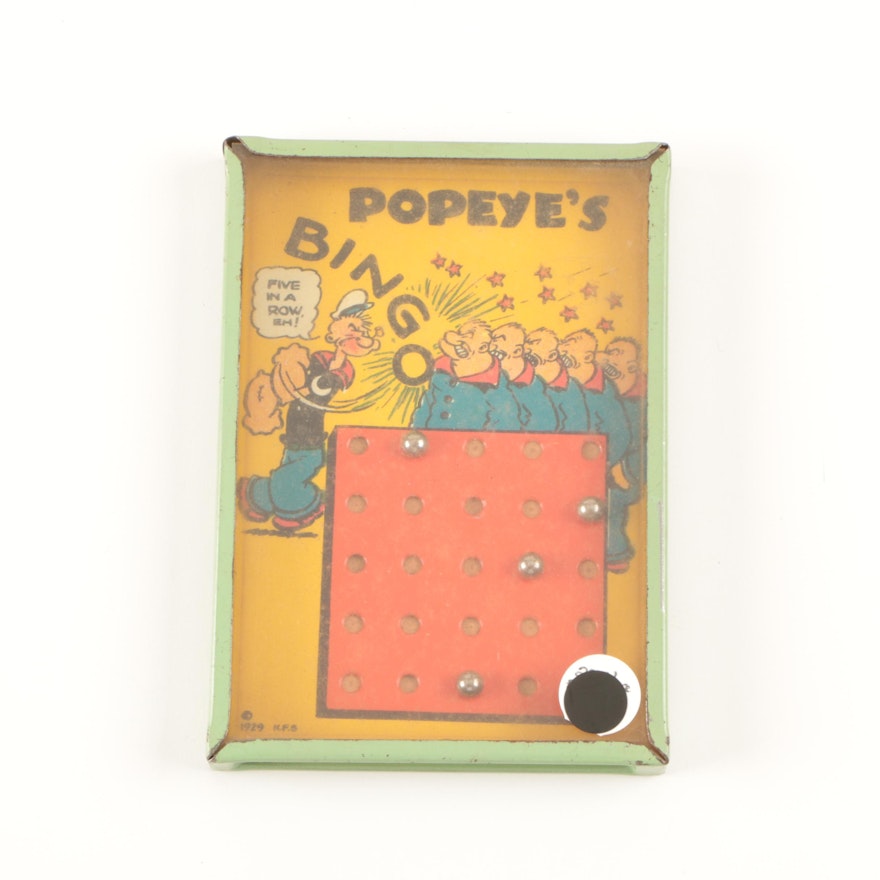 1929 Bar Zim Toy Company Popeye's Bingo Game