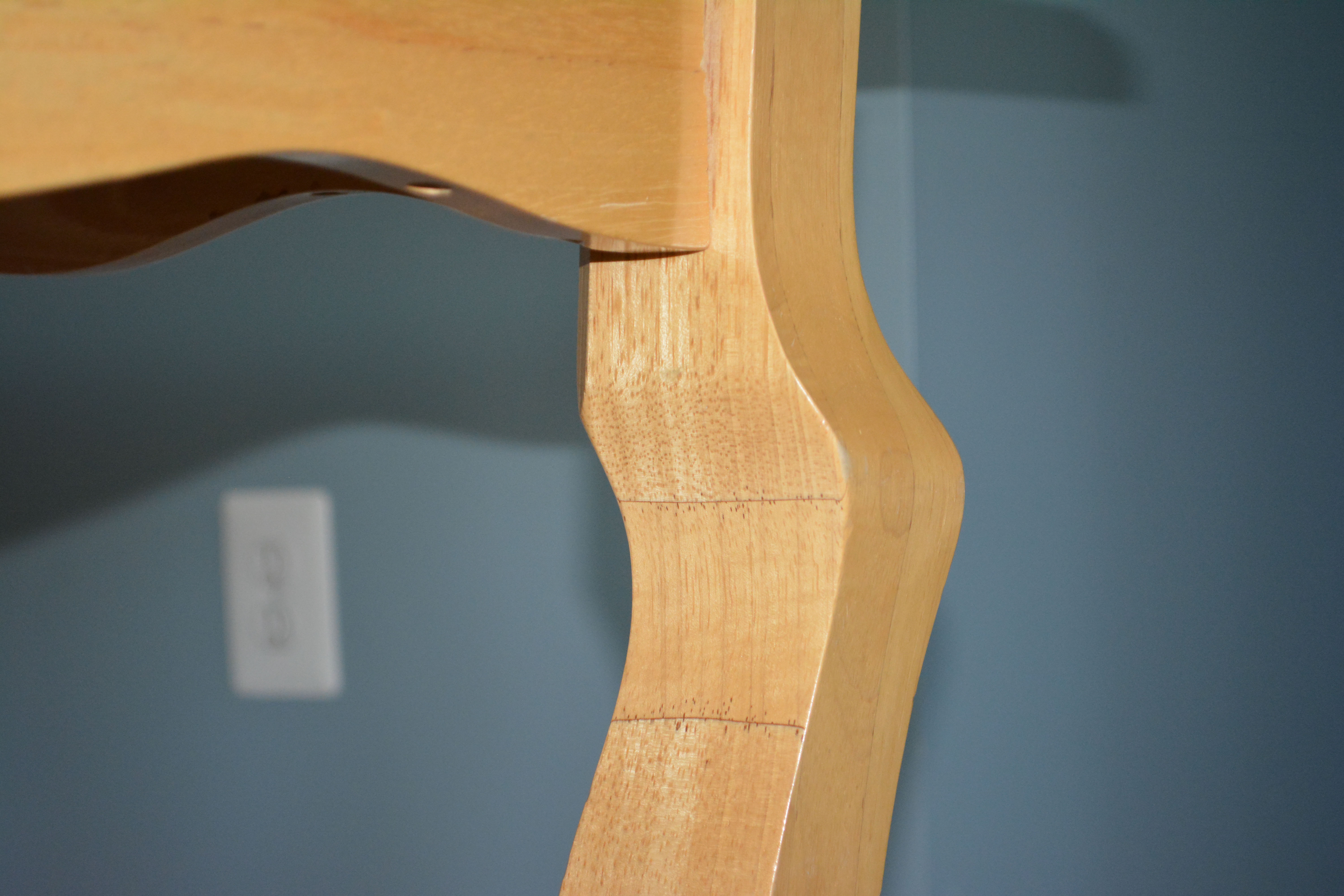 Biedermeier Style Natural Beech Wood Dining Table and Six Chairs