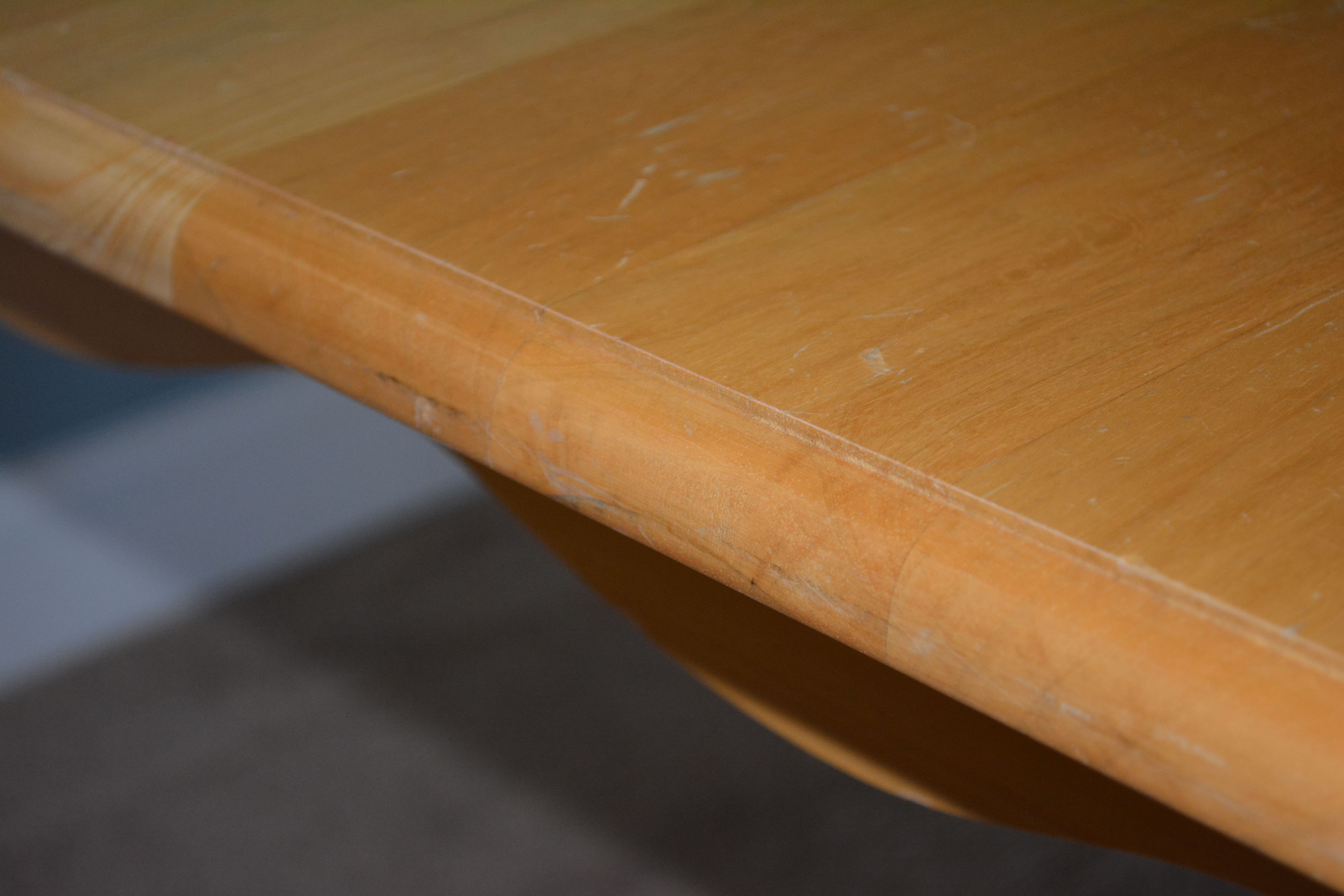 Biedermeier Style Natural Beech Wood Dining Table and Six Chairs