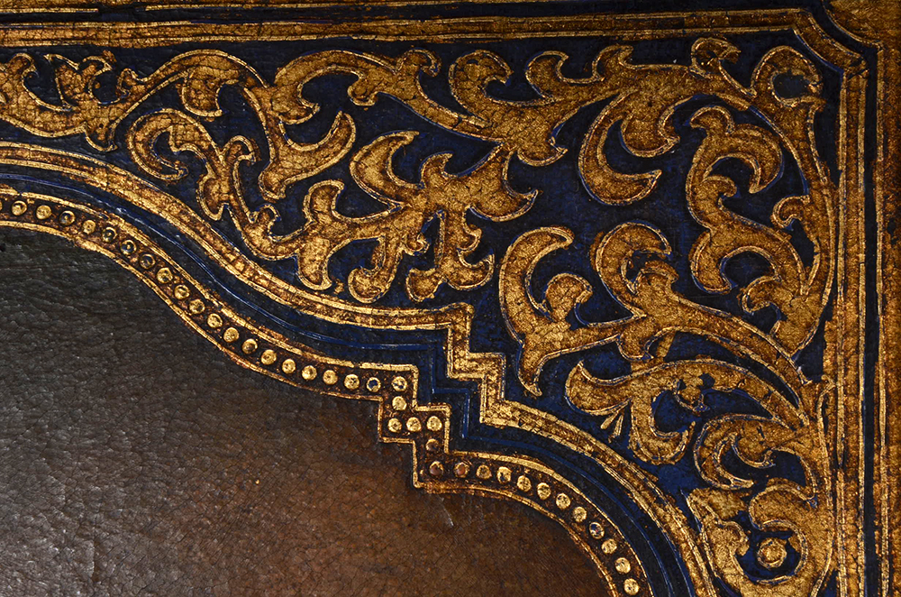 Diana Mendoza Original Oil and Gold Leaf Painting on Canvas "Niña con perrito"