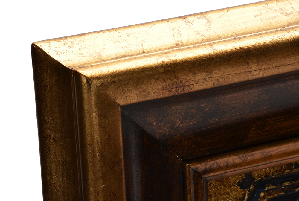 Diana Mendoza Original Oil and Gold Leaf Painting on Canvas "Niña con perrito"