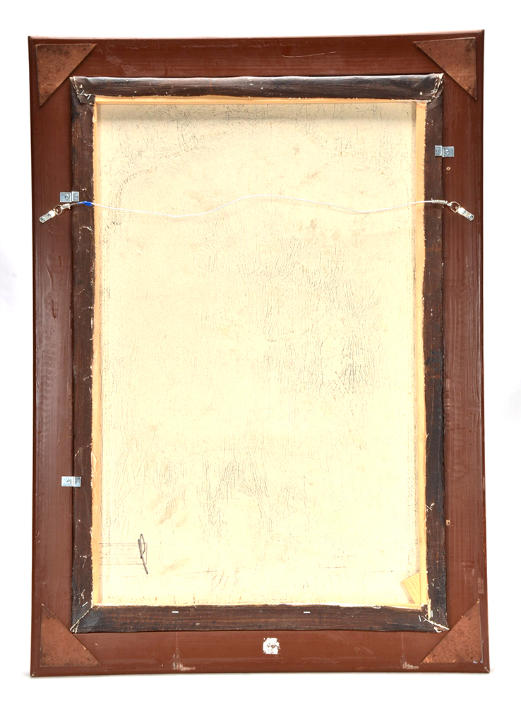 Diana Mendoza Original Oil and Gold Leaf Painting on Canvas "Niña con perrito"