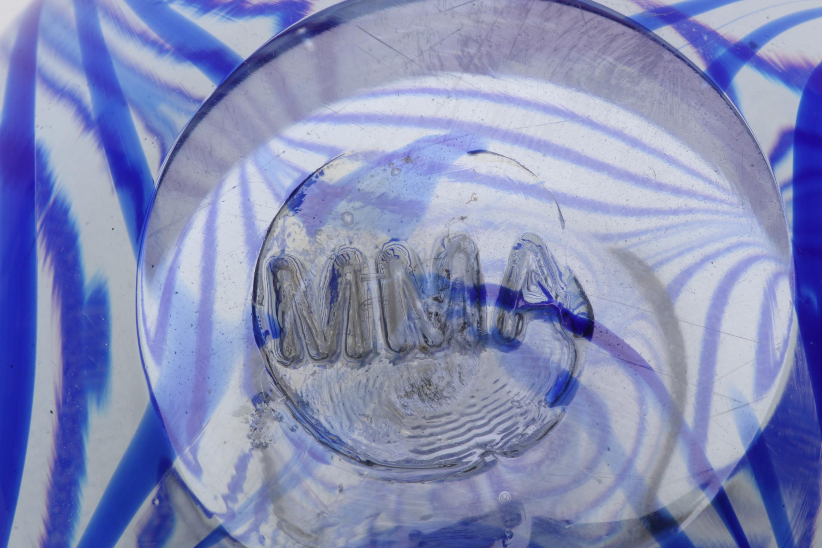 Metropolitan Museum of Art Cobalt Swirled Art Glass Vase