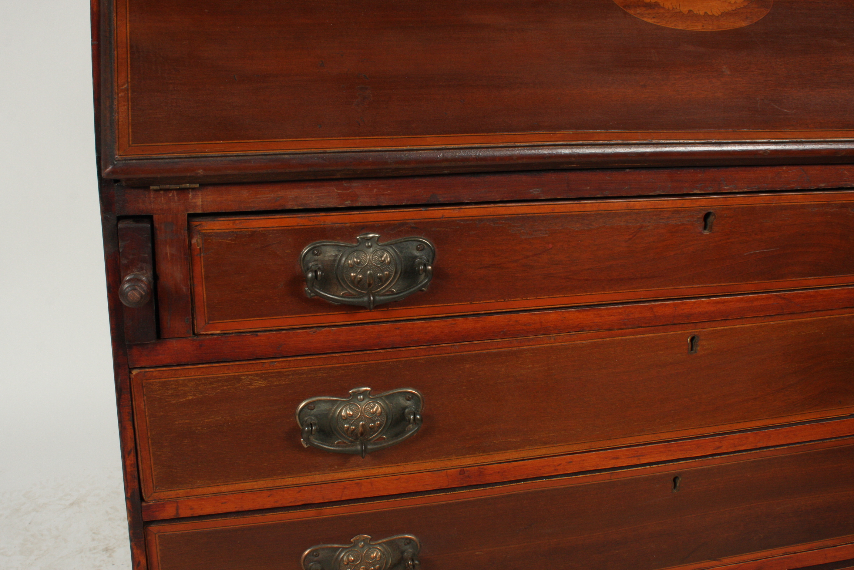 Antique English Edwardian Secretary Bookcase