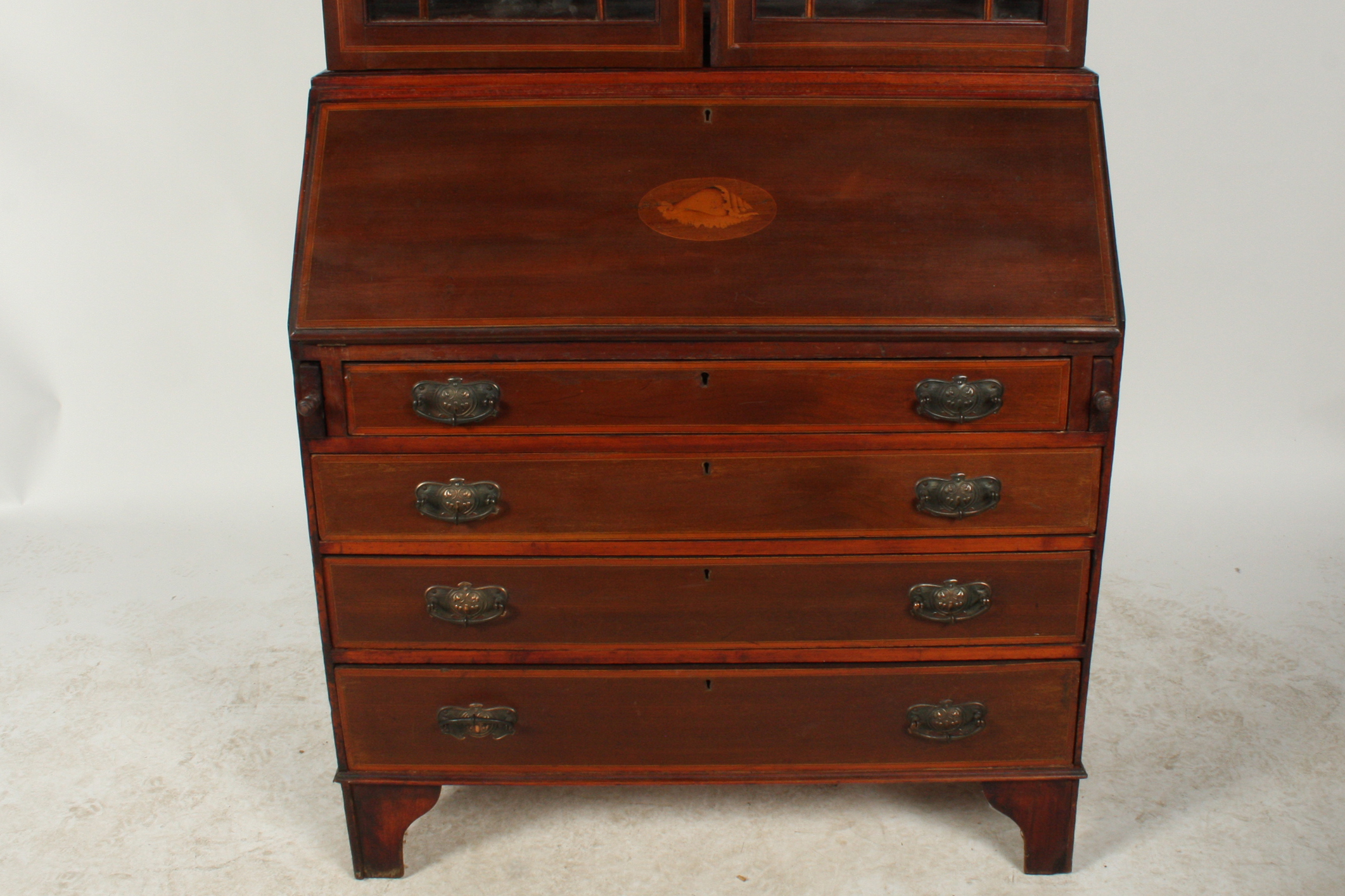 Antique English Edwardian Secretary Bookcase