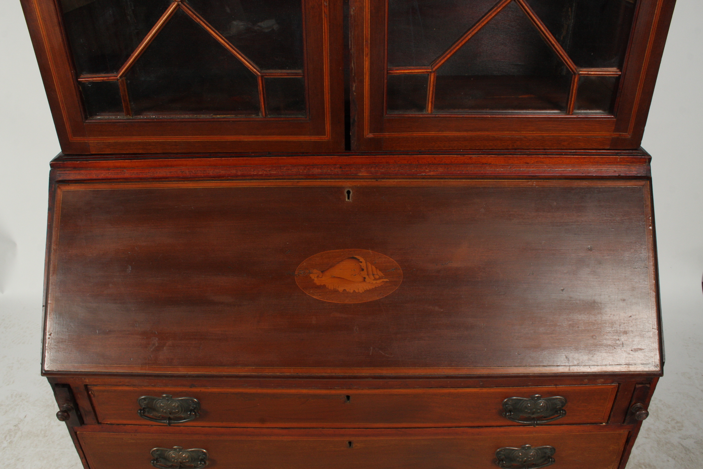 Antique English Edwardian Secretary Bookcase