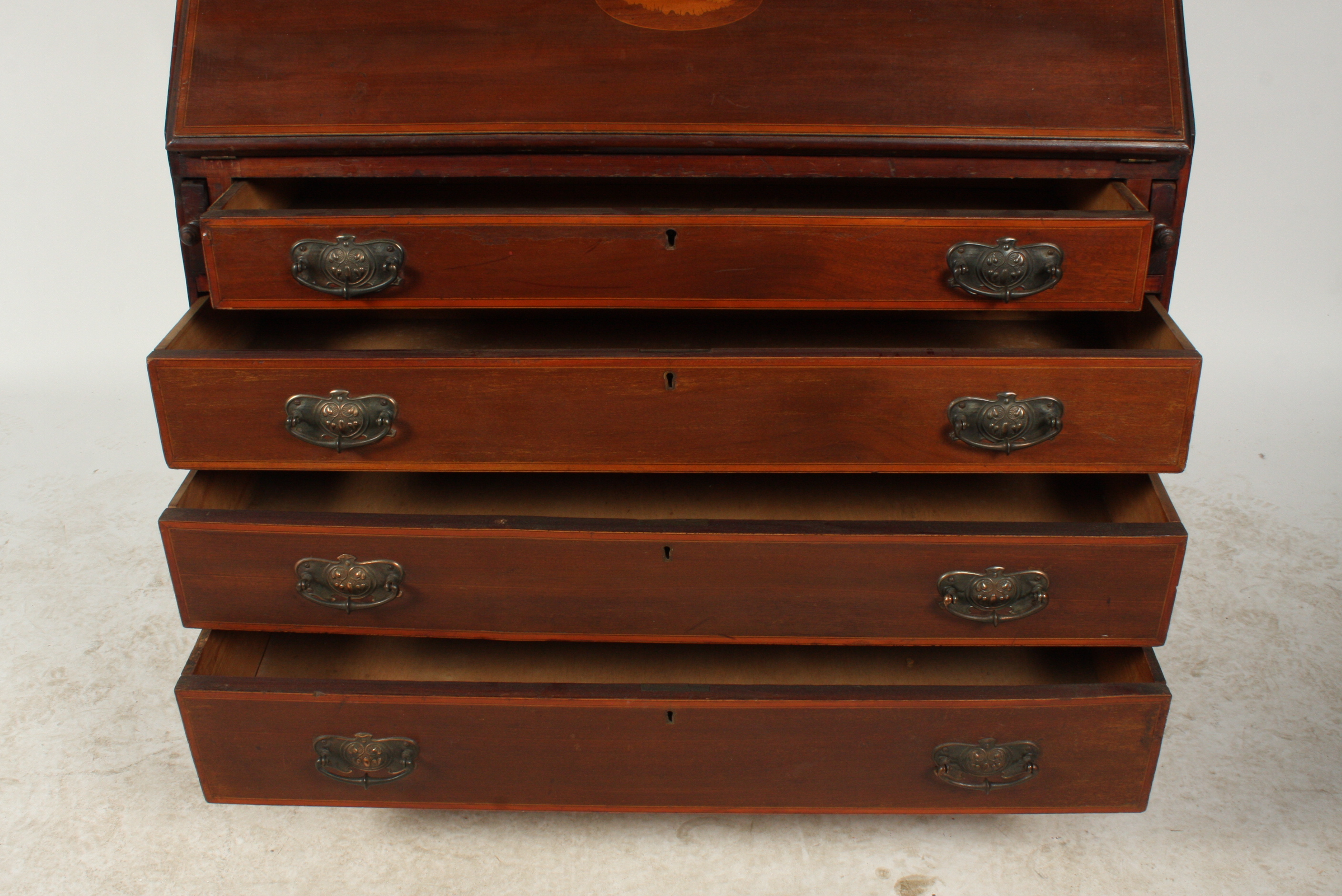 Antique English Edwardian Secretary Bookcase