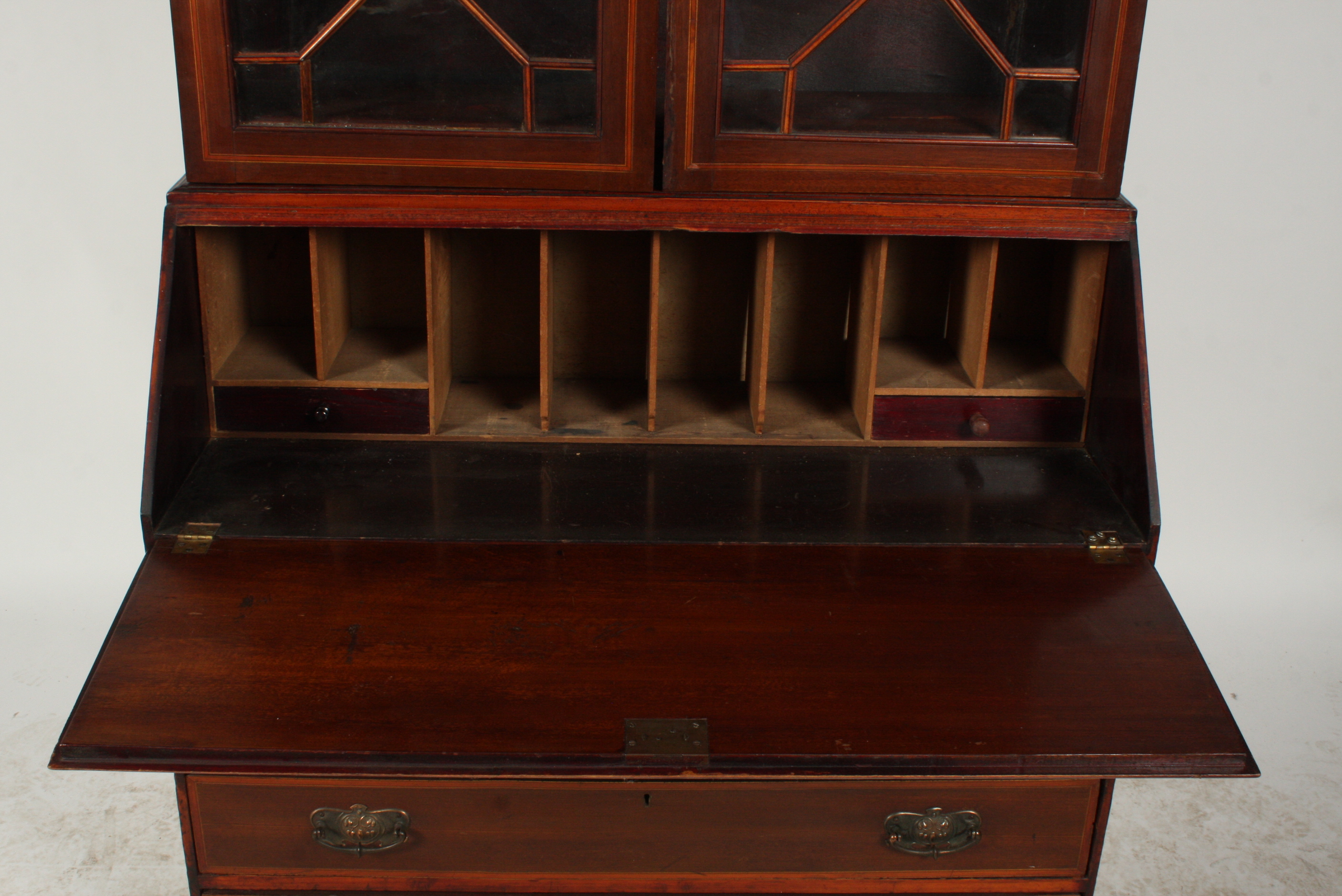 Antique English Edwardian Secretary Bookcase