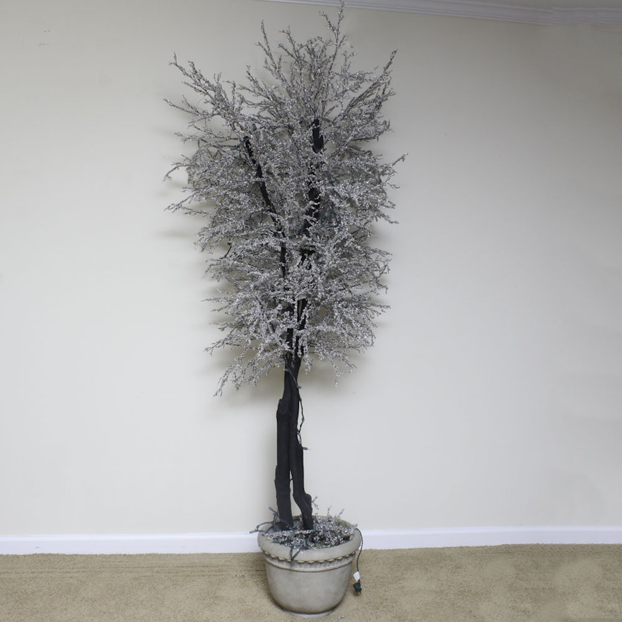 Clear Beaded Faux Tree with Lights