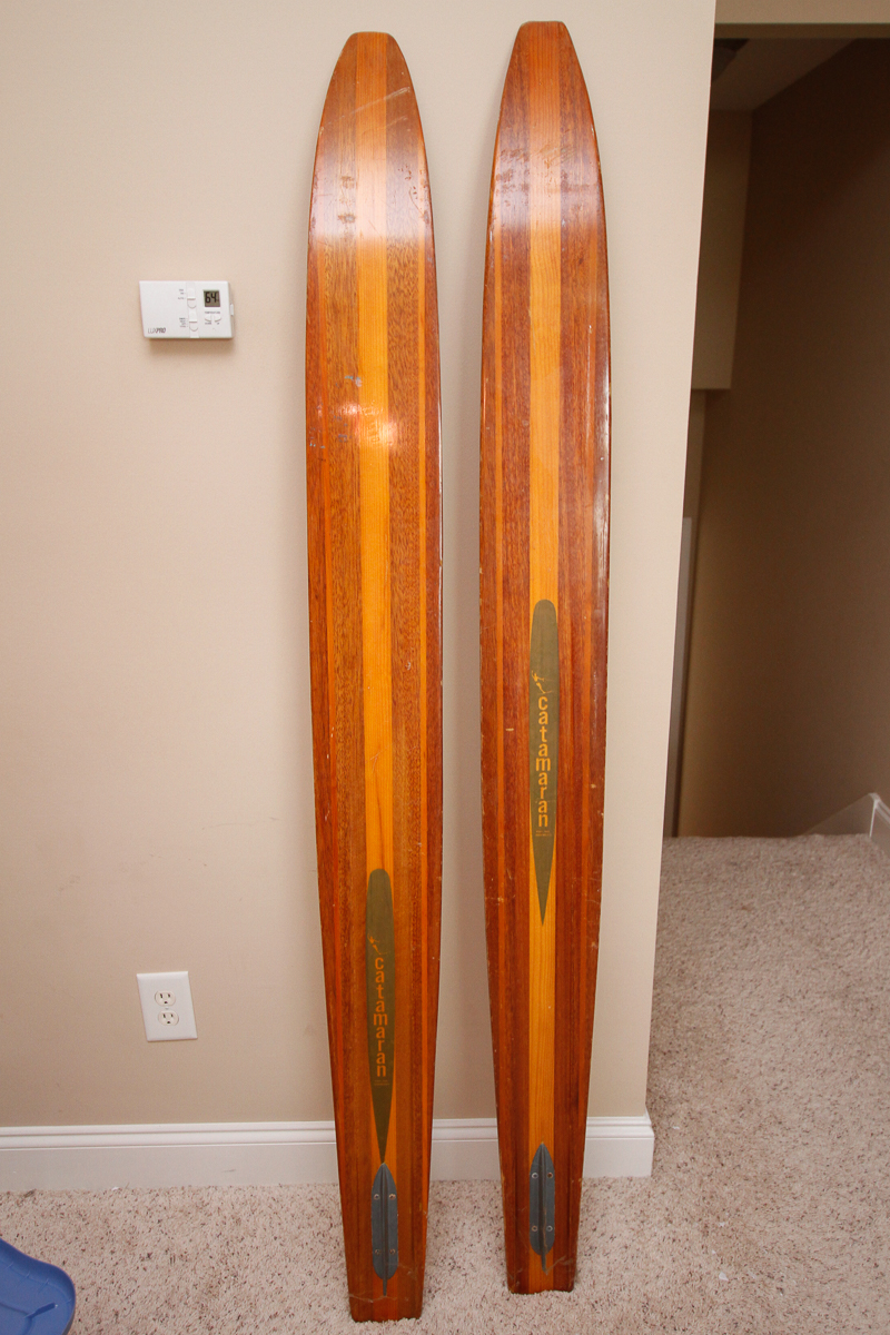 Pair of Vintage Catamaran Bottom Water Skis