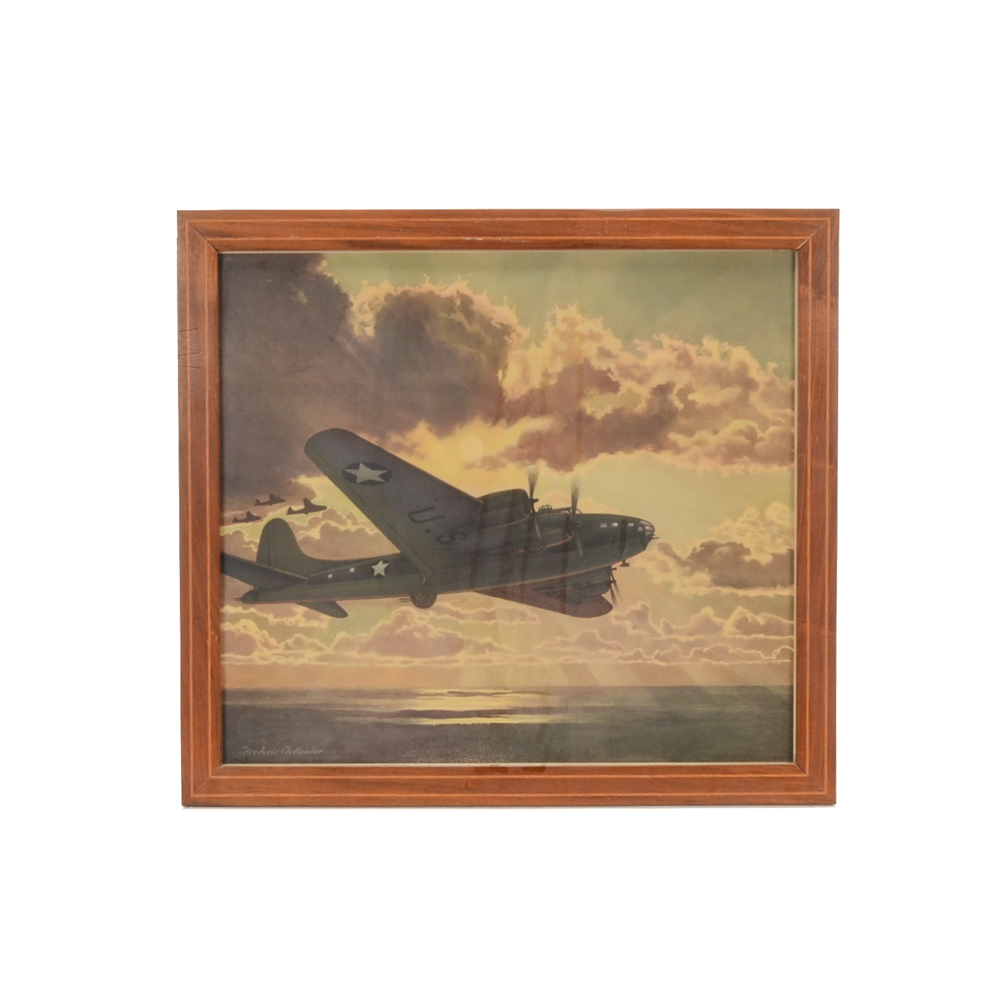 Offset Lithograph after Frederic Tellander's "Flying Fortress"