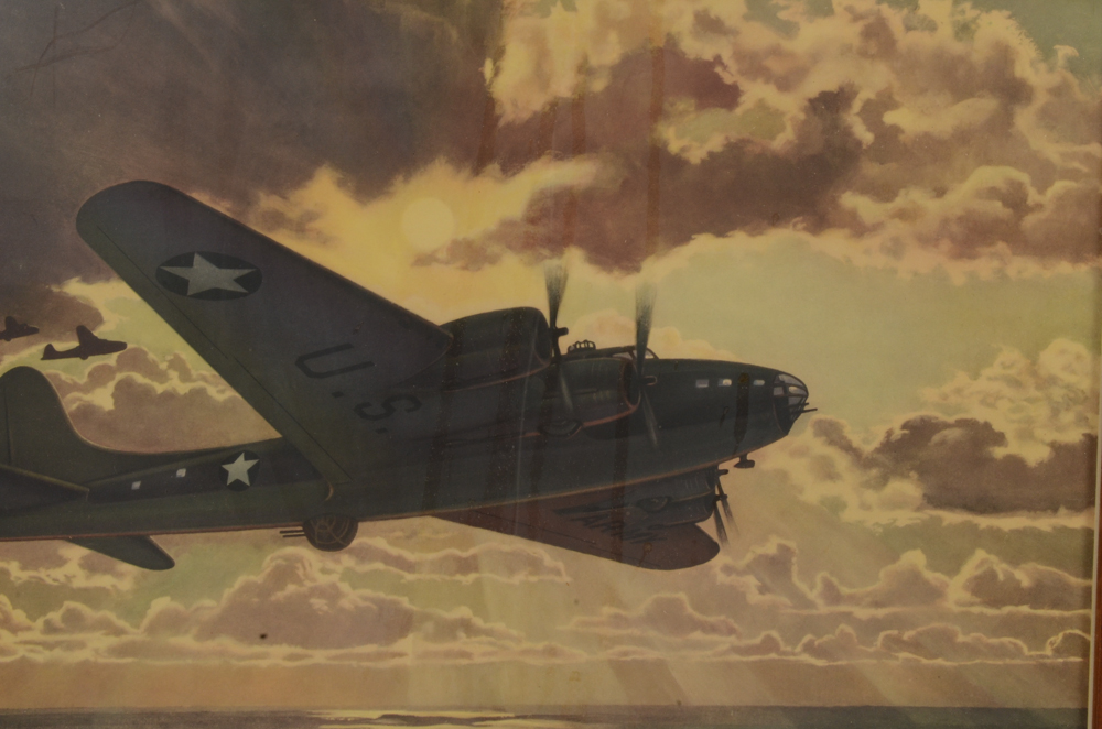 Offset Lithograph after Frederic Tellander's "Flying Fortress"