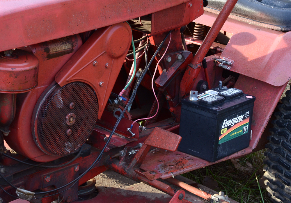 Vintage Red Work Horse Lawn Tractor with Accessories