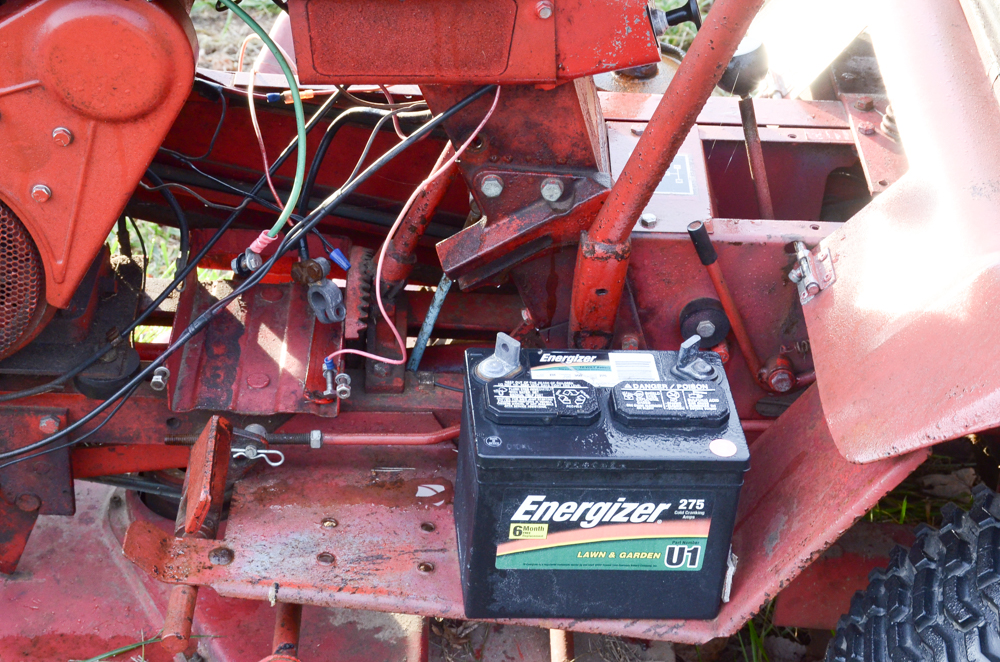 Vintage Red Work Horse Lawn Tractor with Accessories