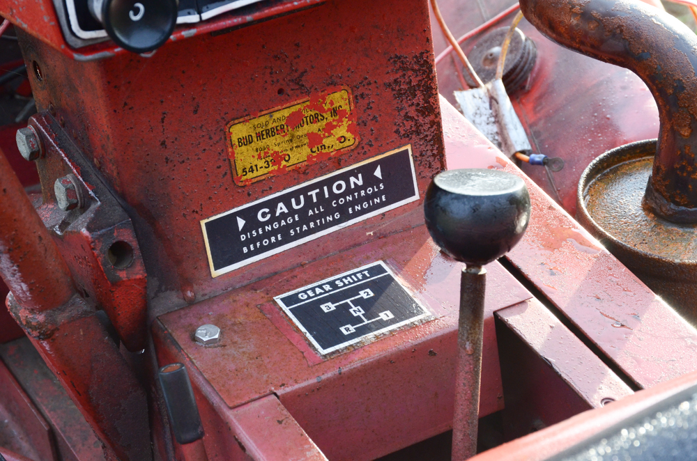 Vintage Red Work Horse Lawn Tractor with Accessories