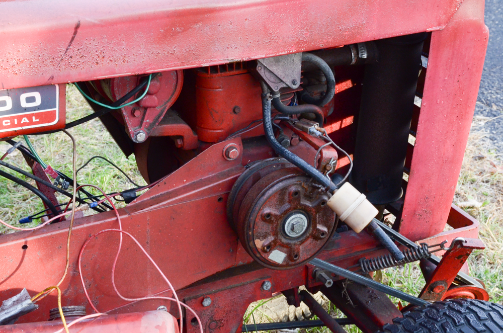 Vintage Red Work Horse Lawn Tractor with Accessories