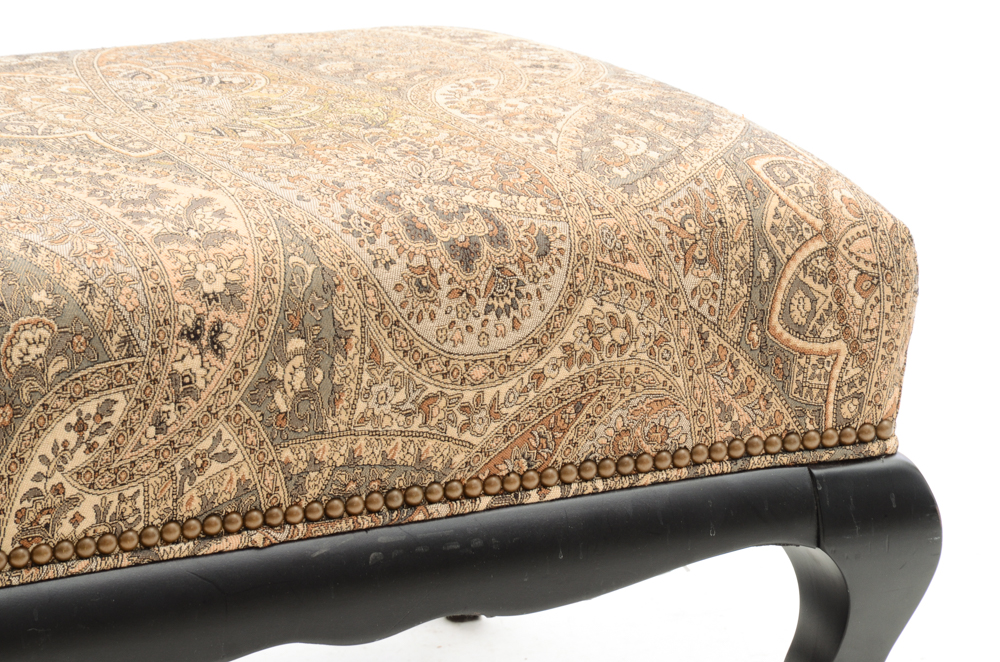 Arhaus Wing-Back Armchair with Ottoman