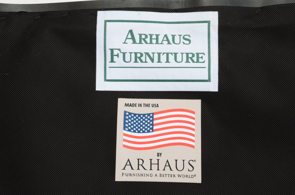 Arhaus Wing-Back Armchair with Ottoman