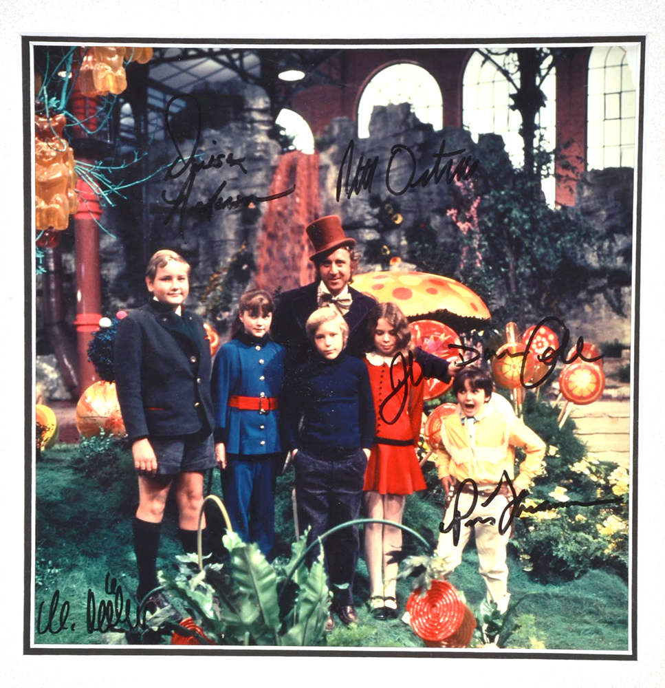 Autographed Willy Wonka Cast Photograph With "Golden Ticket"