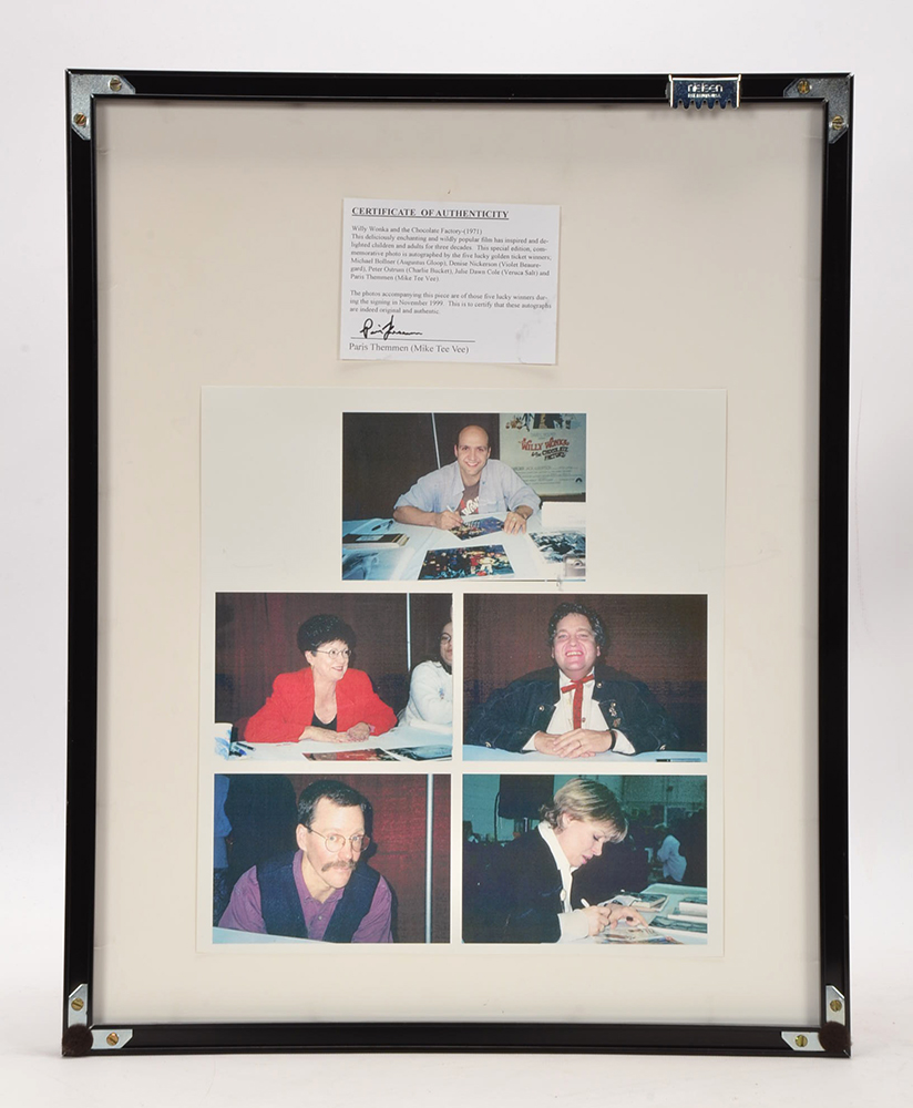 Autographed Willy Wonka Cast Photograph With "Golden Ticket"