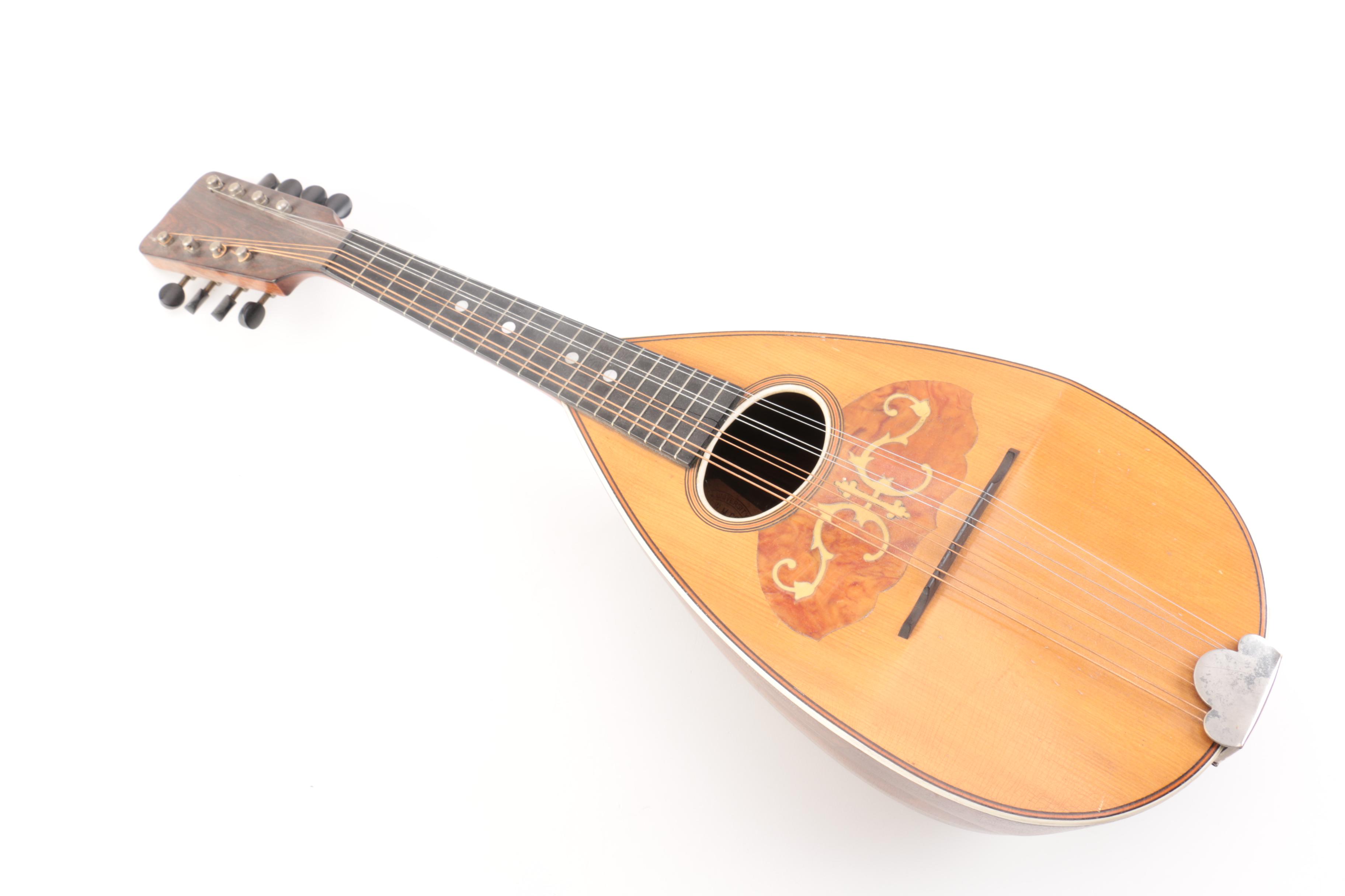 W.M. Co. Bowlback Mandolin, Case and Sheet Music