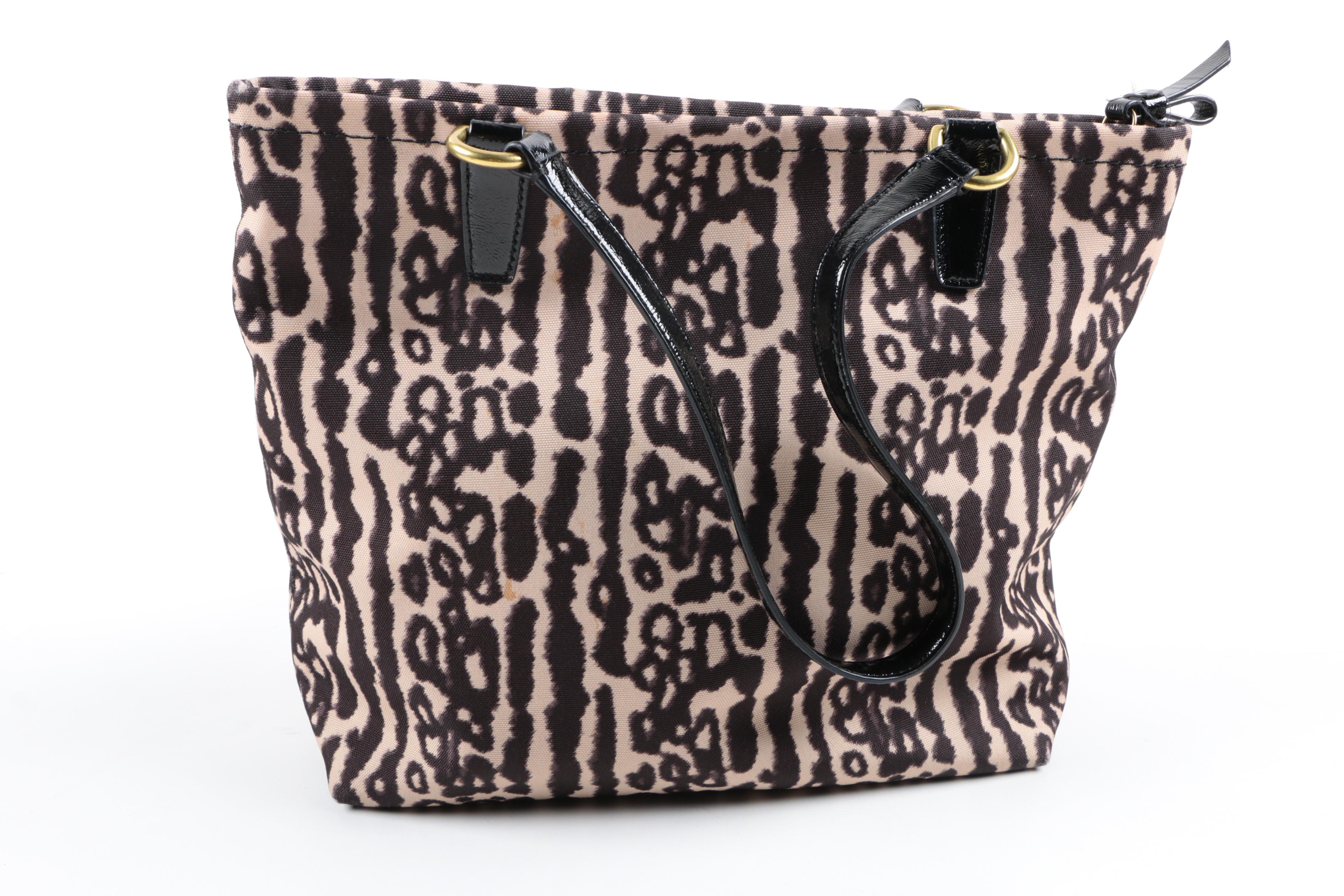 Coach Signature Leopard Print Tote and Leather Wallet