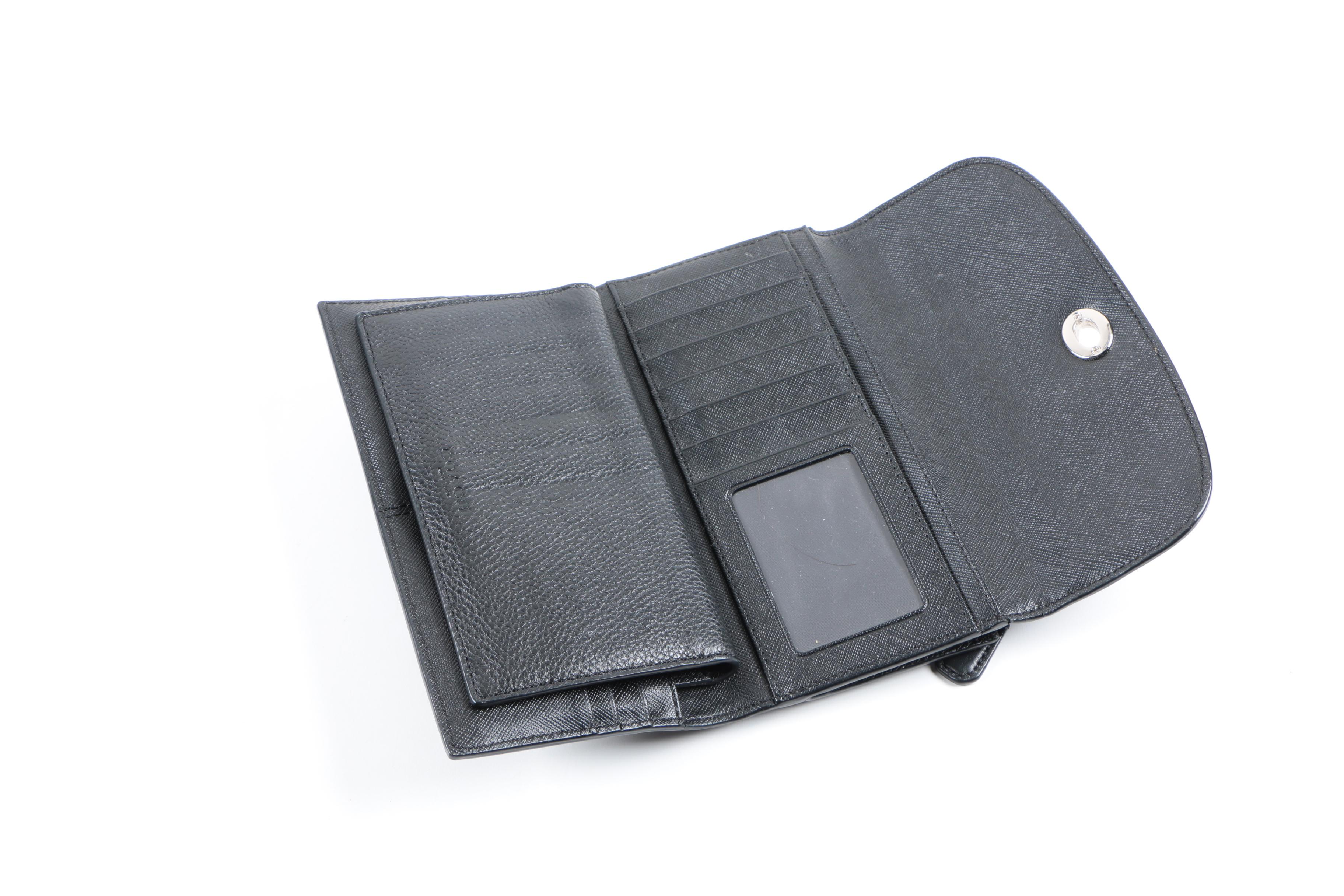 Coach Signature Leopard Print Tote and Leather Wallet