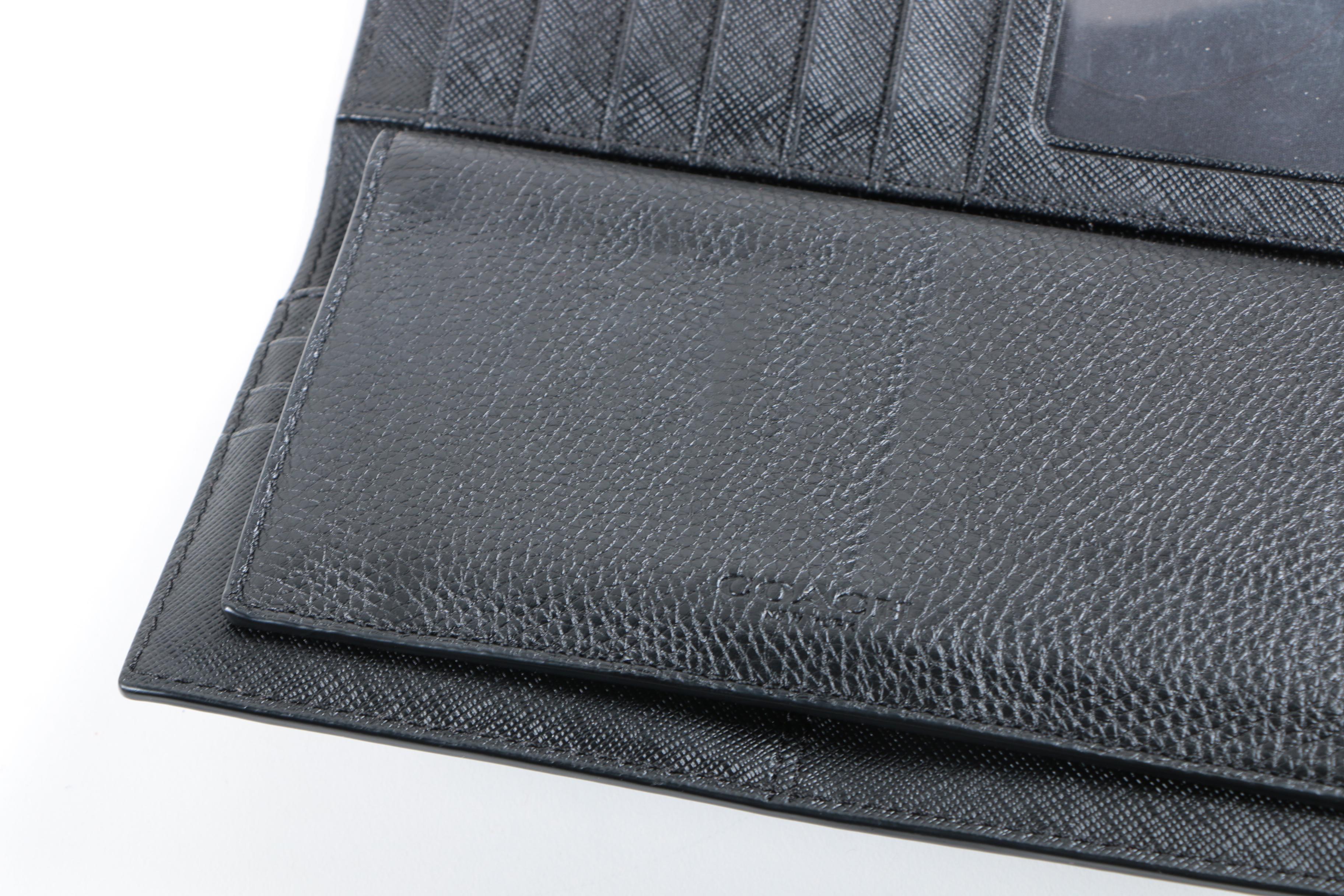 Coach Signature Leopard Print Tote and Leather Wallet