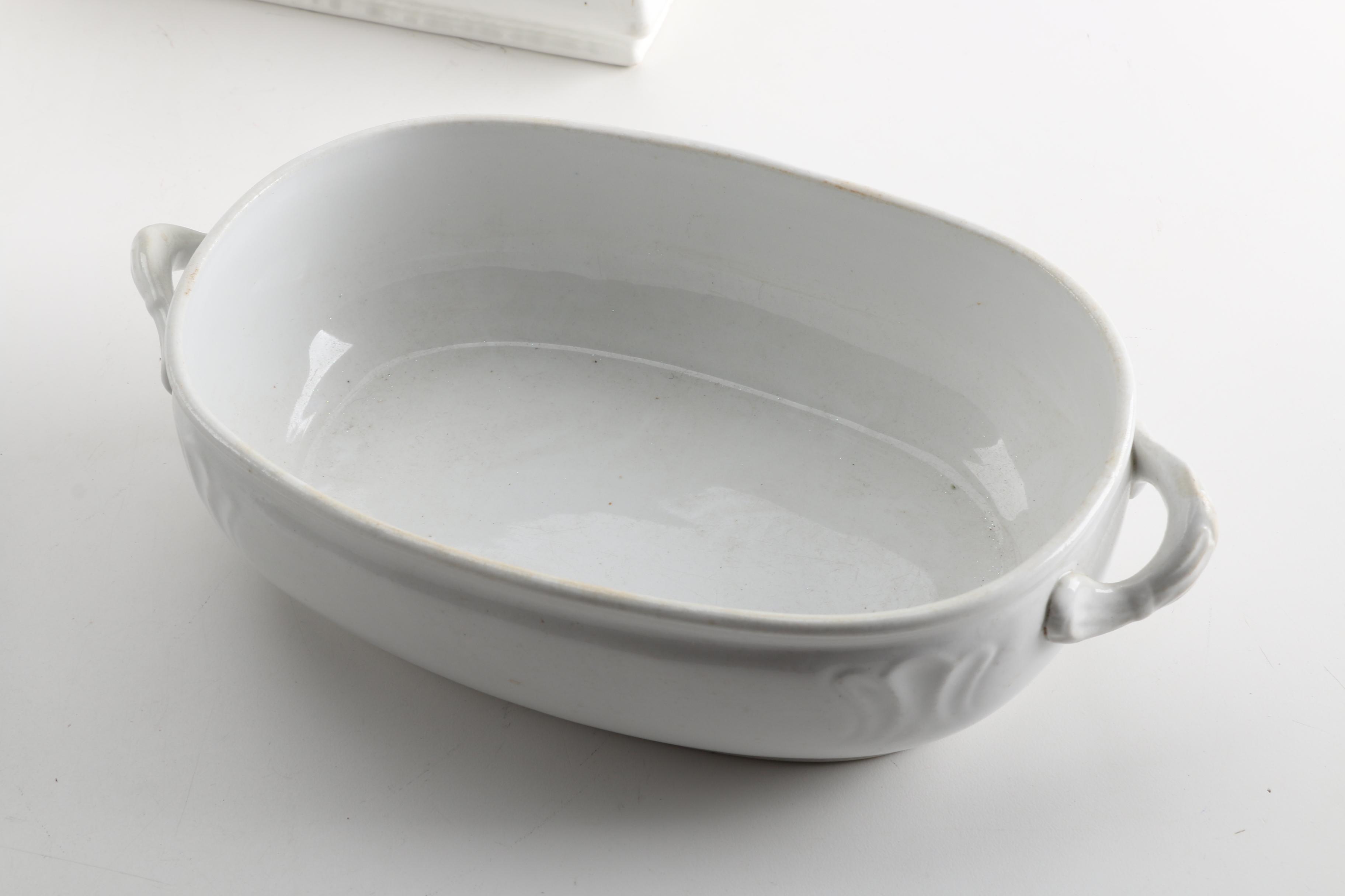 Antique Serving Dishes Including Meakin, Harker Pottery and John Maddock & Sons