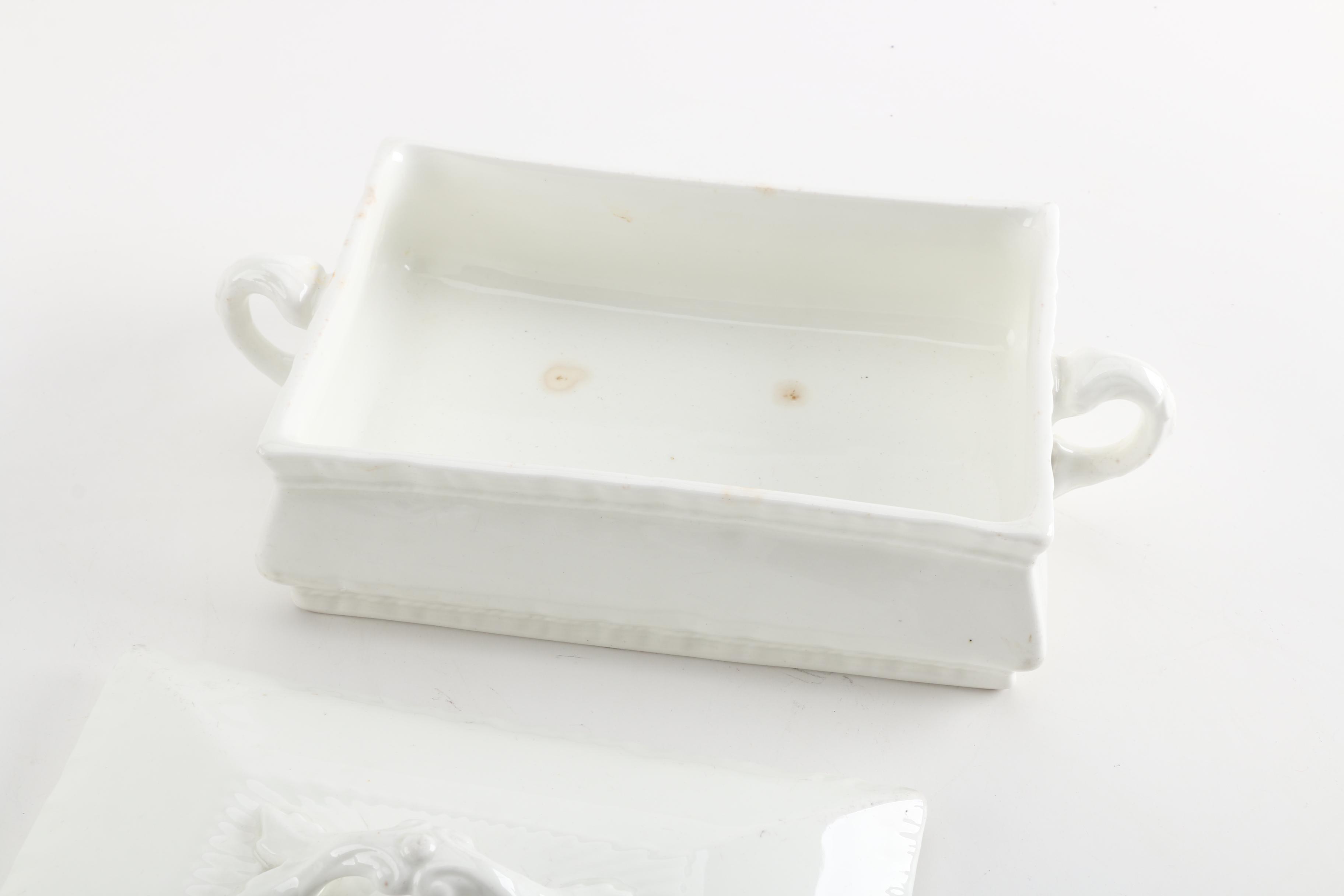 Antique Serving Dishes Including Meakin, Harker Pottery and John Maddock & Sons