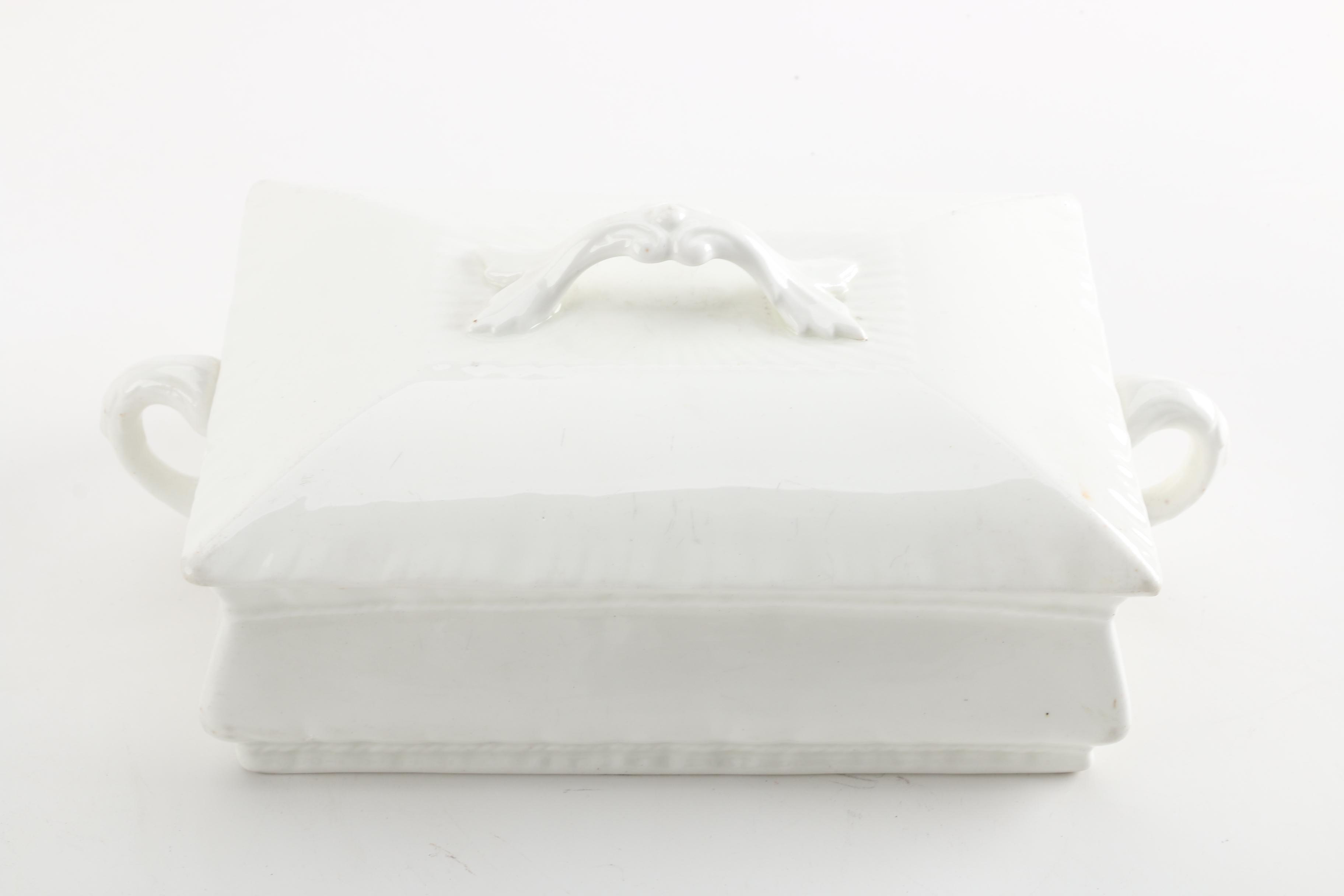 Antique Serving Dishes Including Meakin, Harker Pottery and John Maddock & Sons