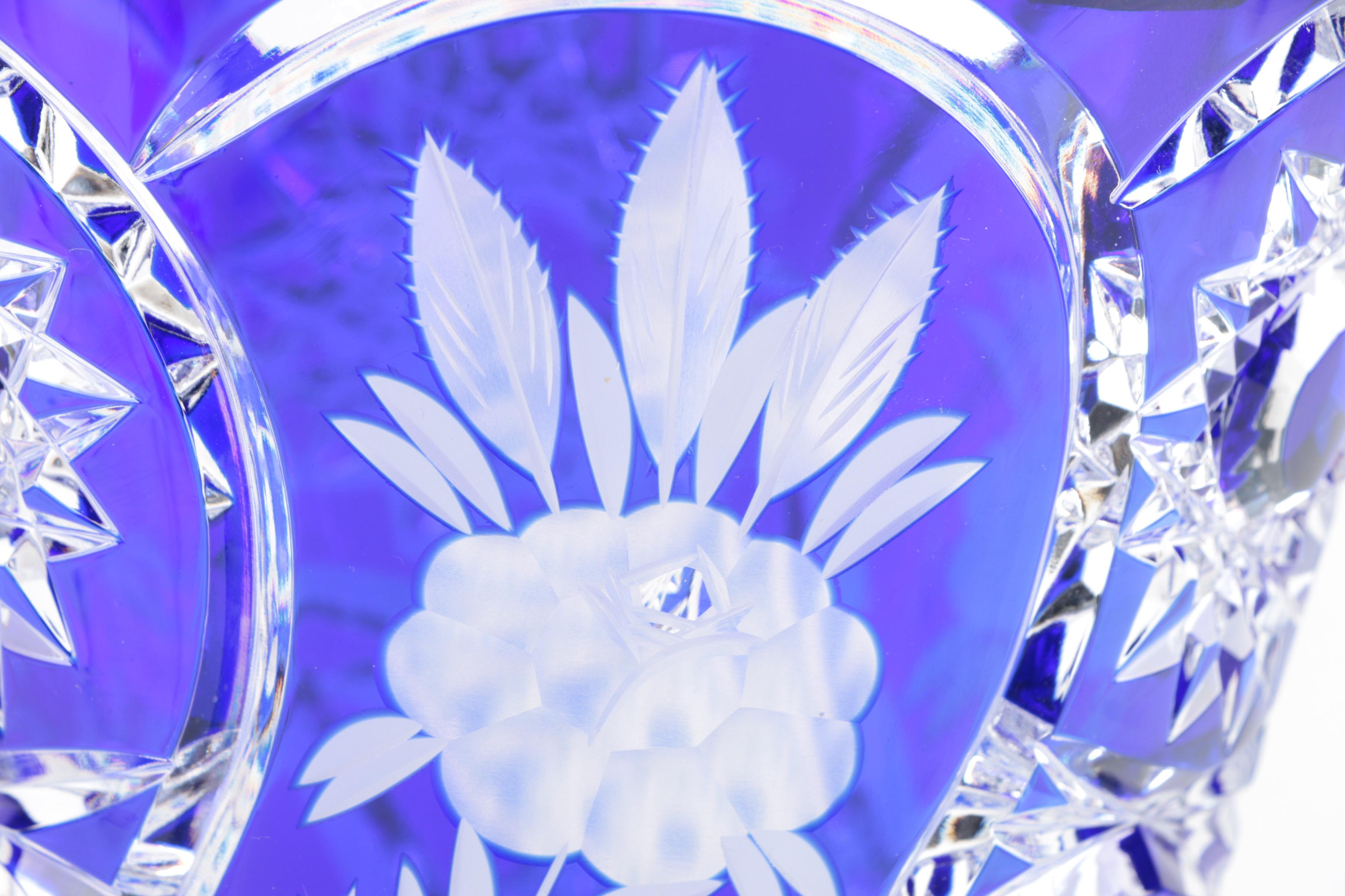 German Lead Crystal Cobalt Vase
