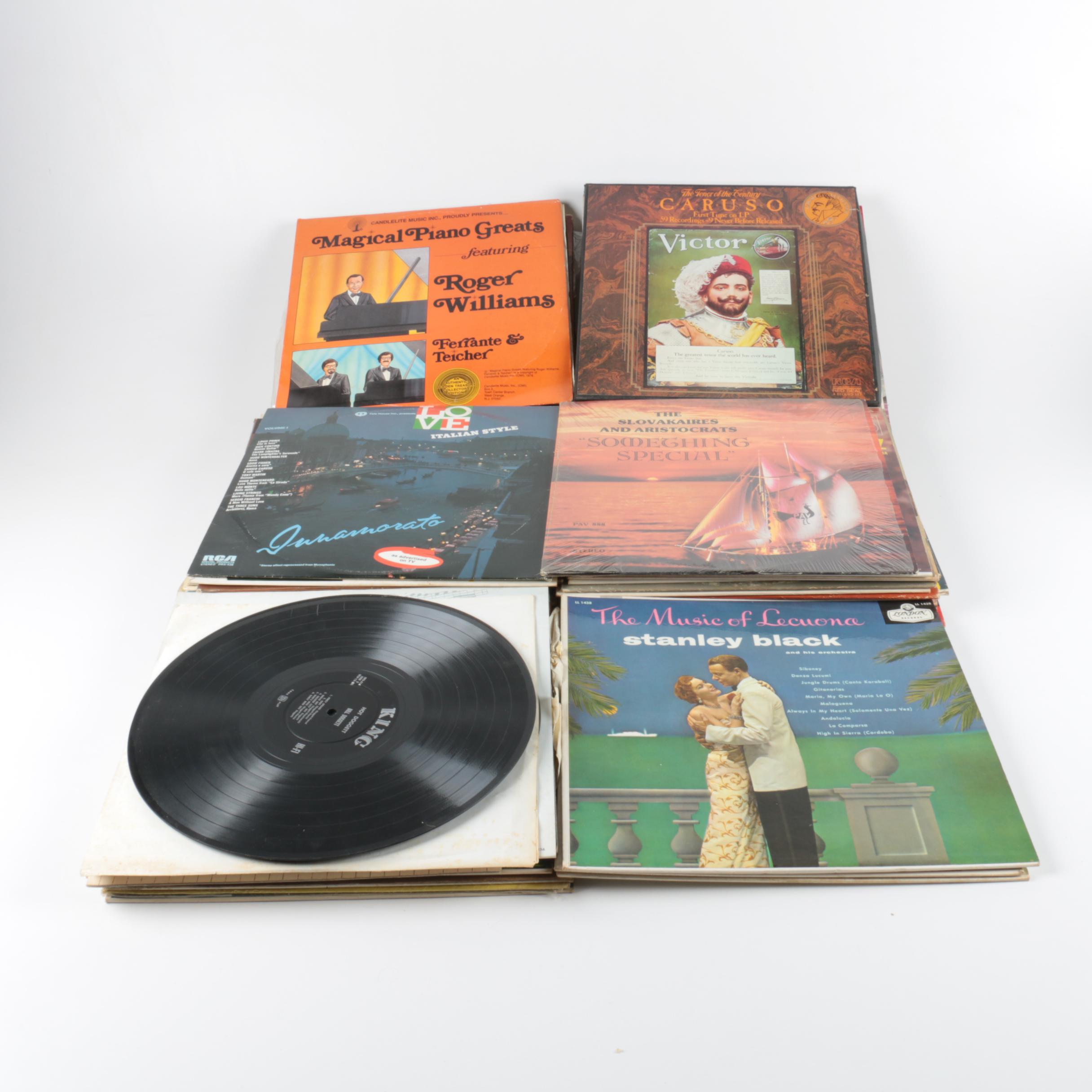 Collection of Vintage LP Records Including Picture Disc