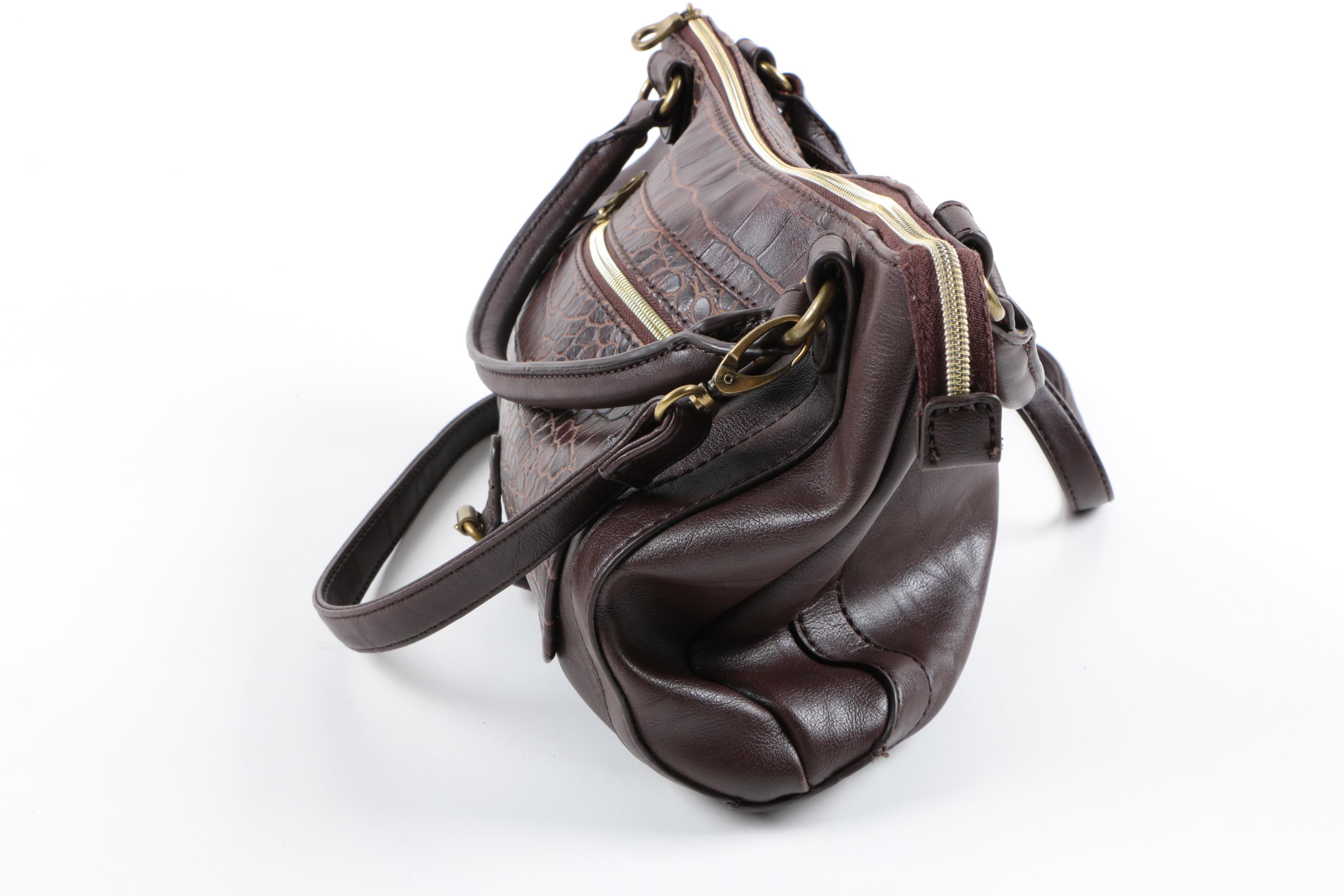 Relic Faux Croc Satchel and Fossil "Pop Stitch" Coin Pouch