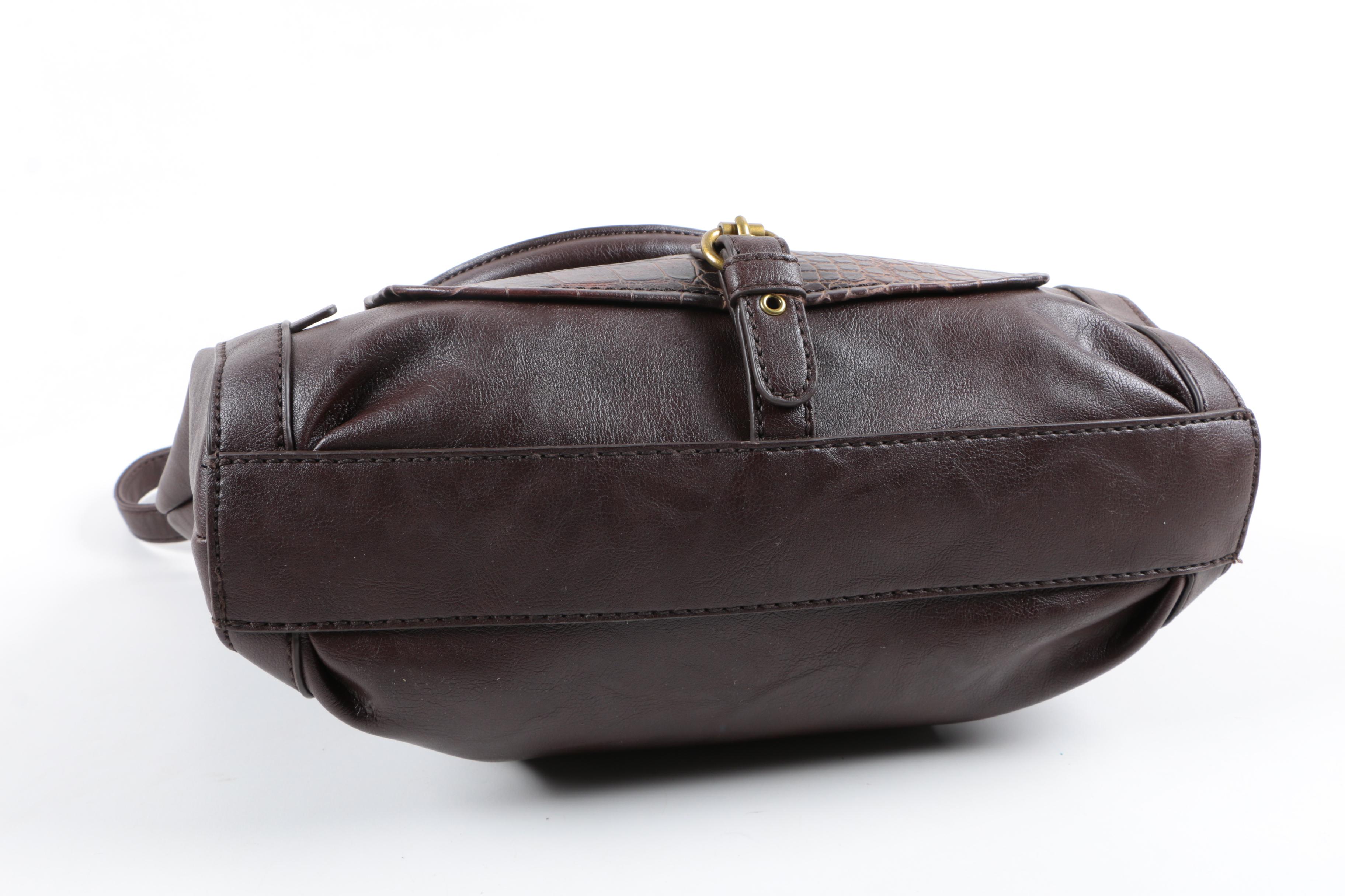 Relic Faux Croc Satchel and Fossil "Pop Stitch" Coin Pouch