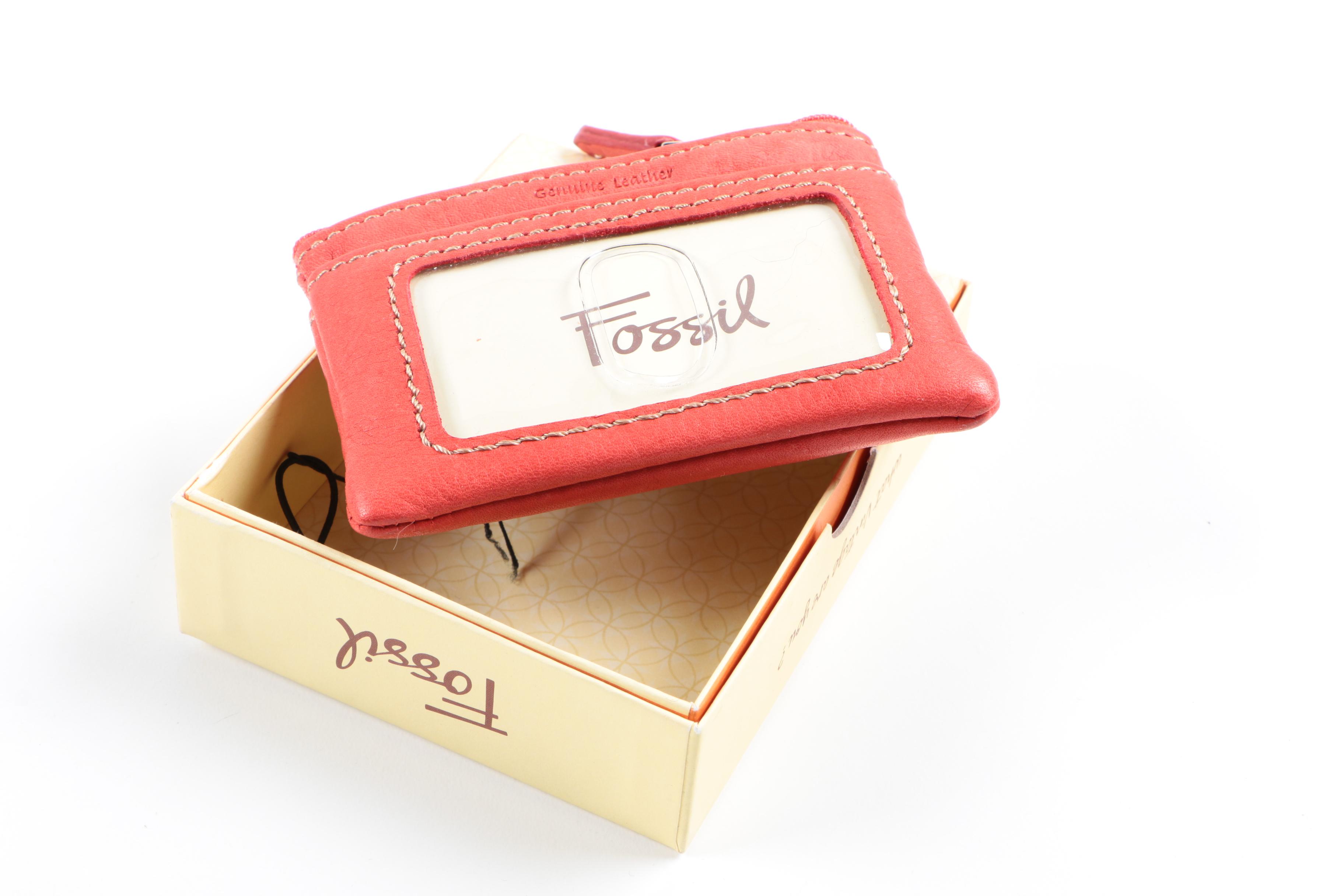 Relic Faux Croc Satchel and Fossil "Pop Stitch" Coin Pouch