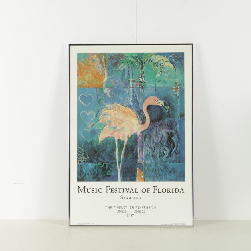 Offset Lithograph Poster for the Music Festival of Florida After Craig Rubadoux