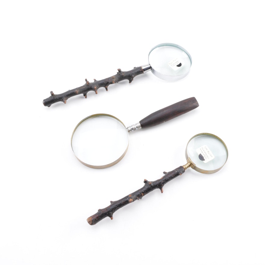 Magnifying Glasses with Wood Handles