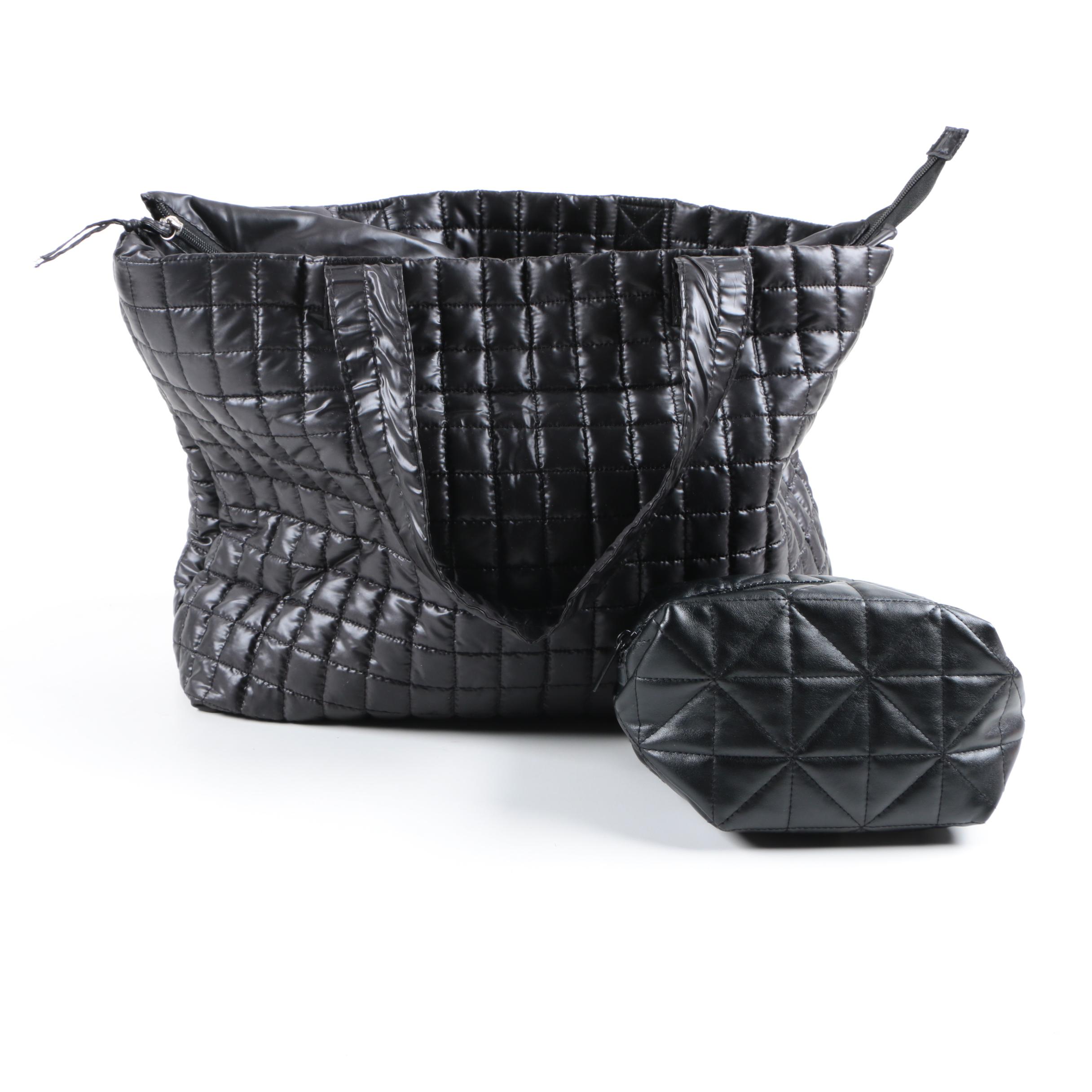 Quilted Handbag with Accessory Pouch