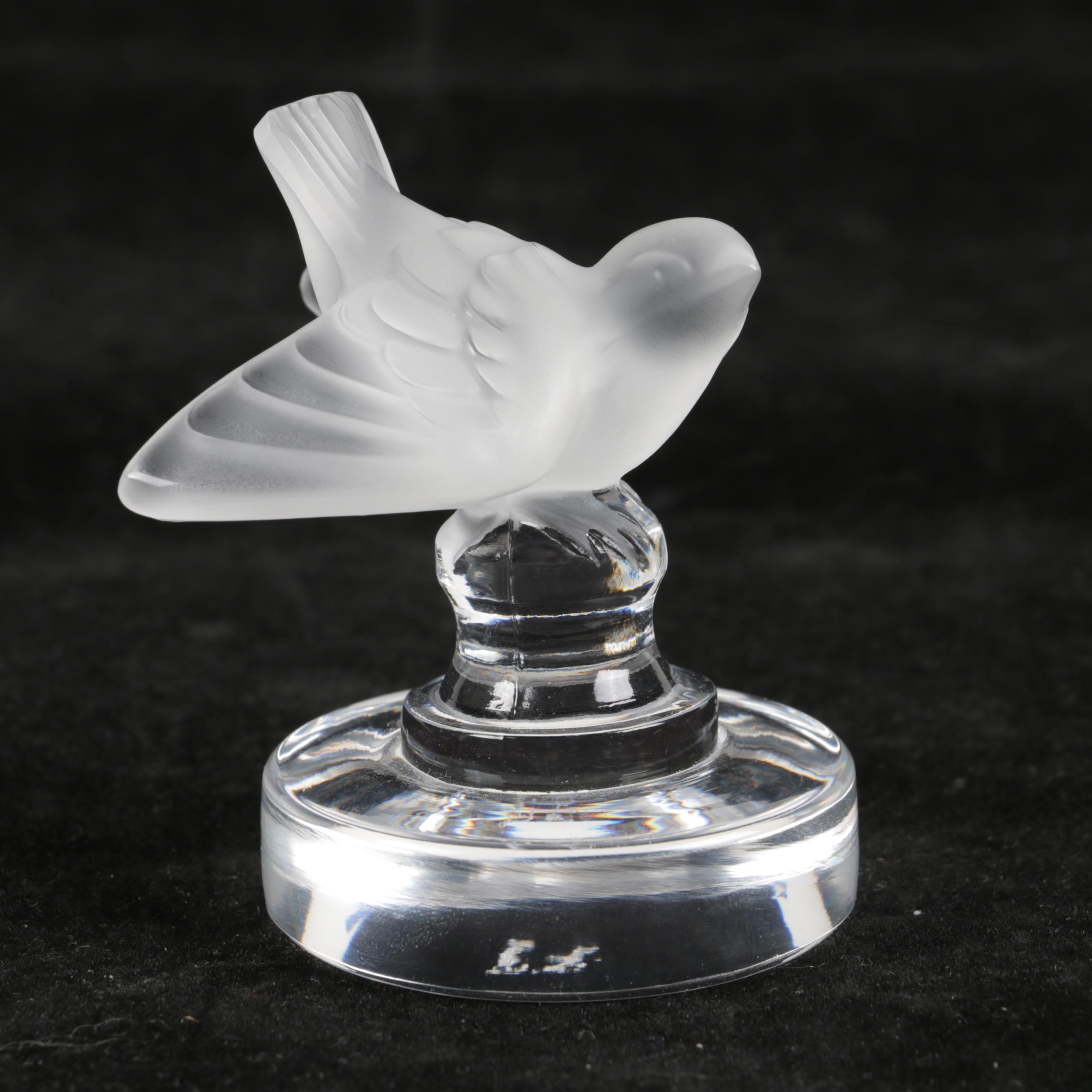 Lalique Crystal Paperweight Figurine of a Bird