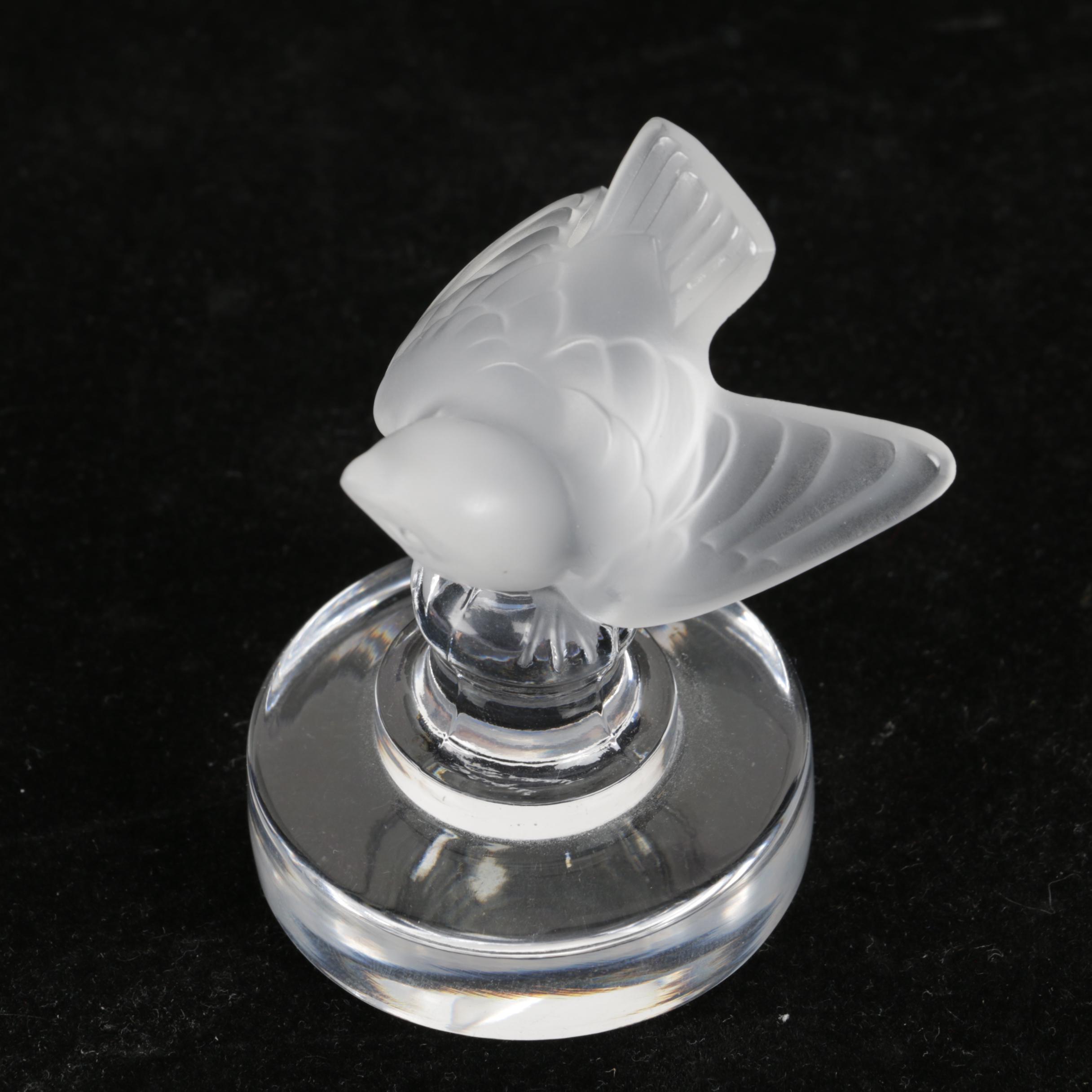 Lalique Crystal Paperweight Figurine of a Bird