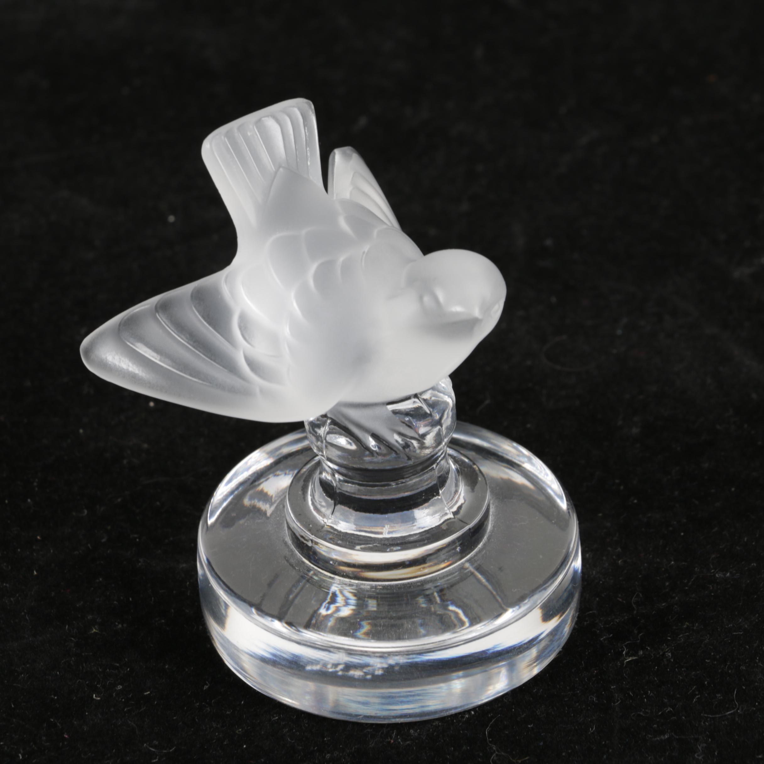 Lalique Crystal Paperweight Figurine of a Bird